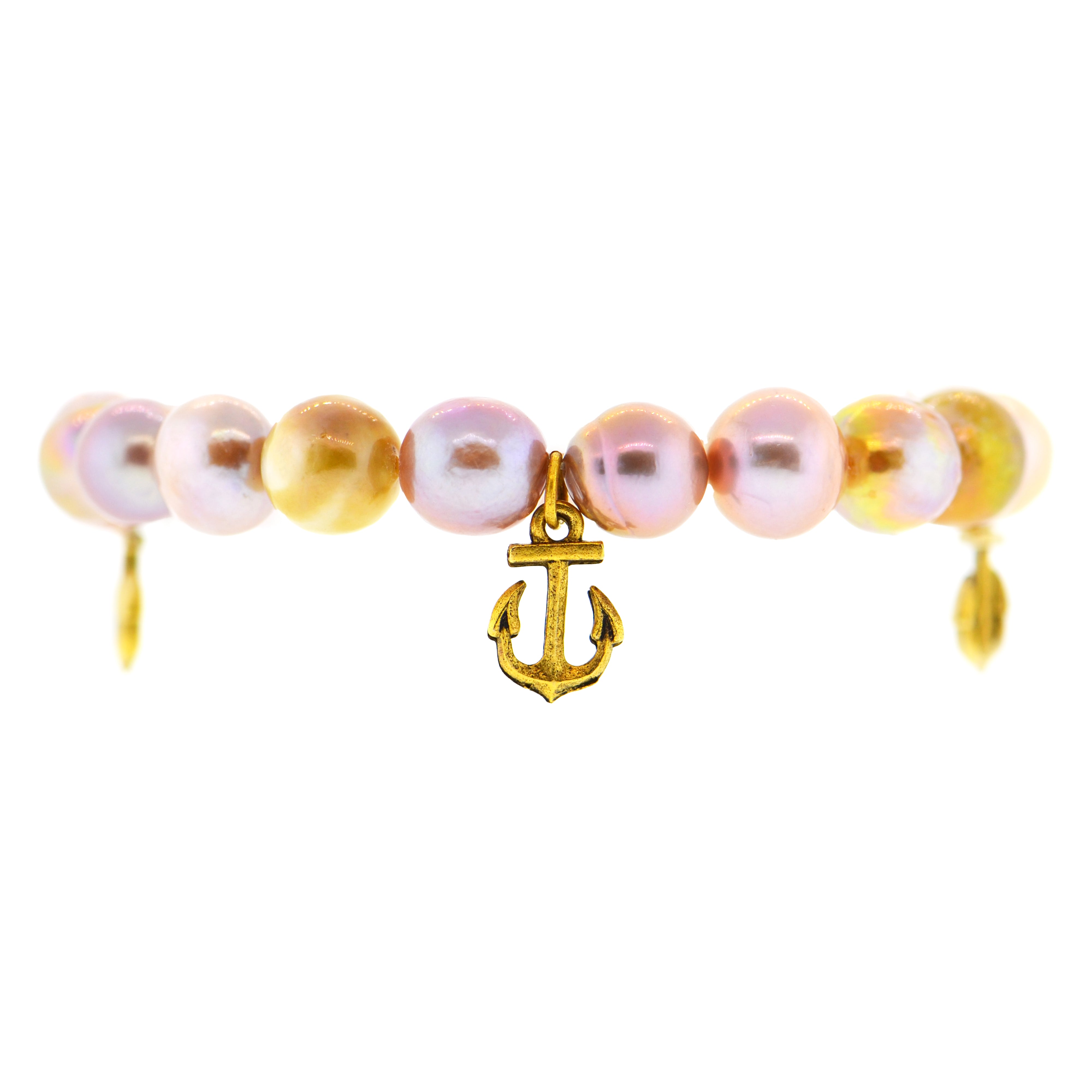 Pink Pearl Anchor Bracelet