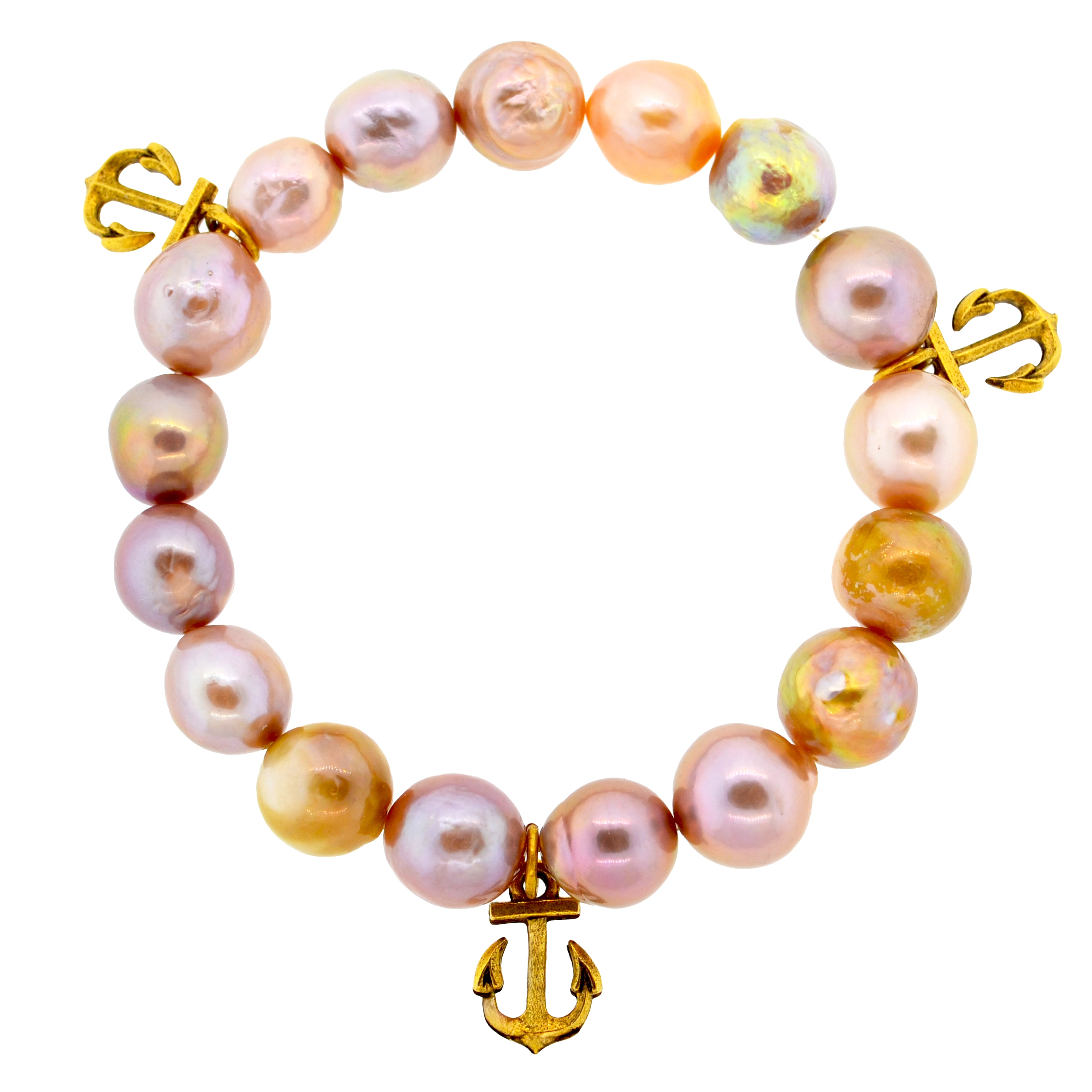 Pink Pearl Anchor Bracelet