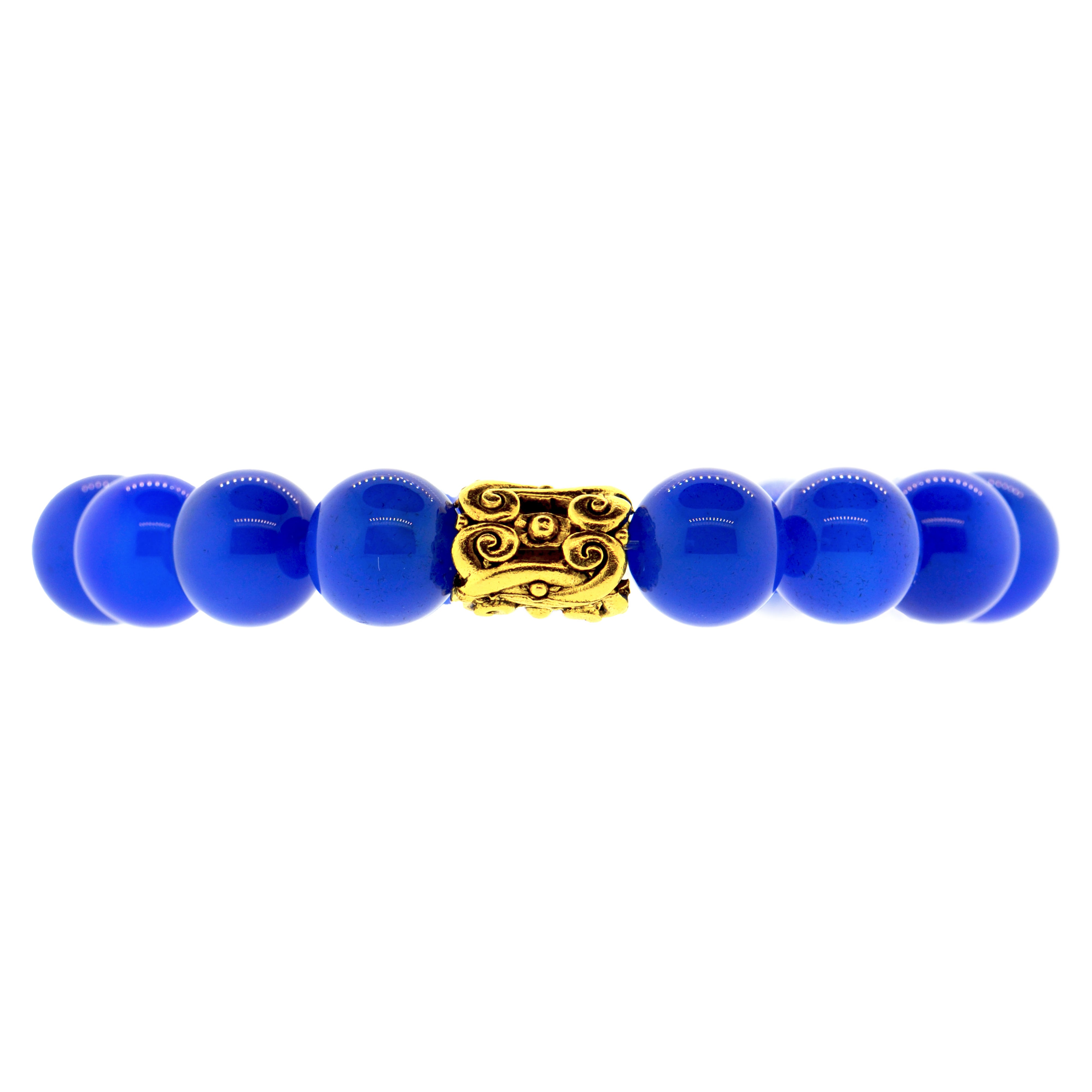 Blue Agate Baroque Scroll Bracelet
