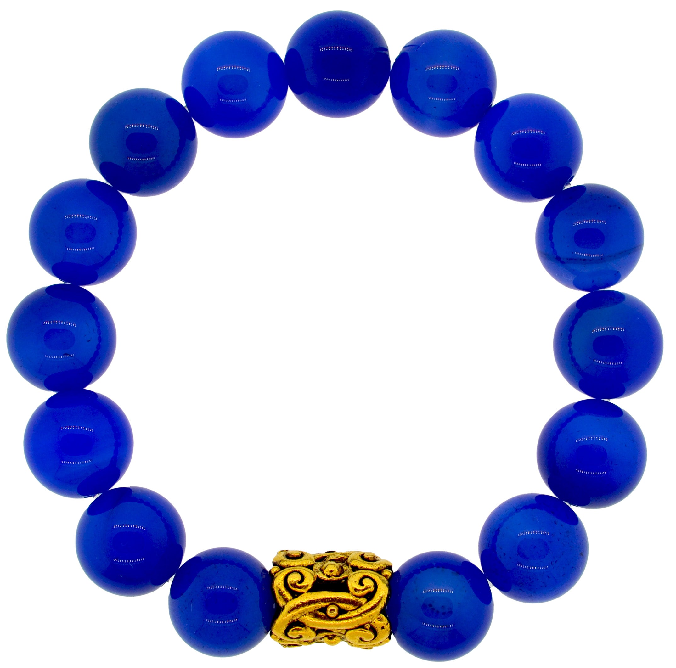 Blue Agate Baroque Scroll Bracelet