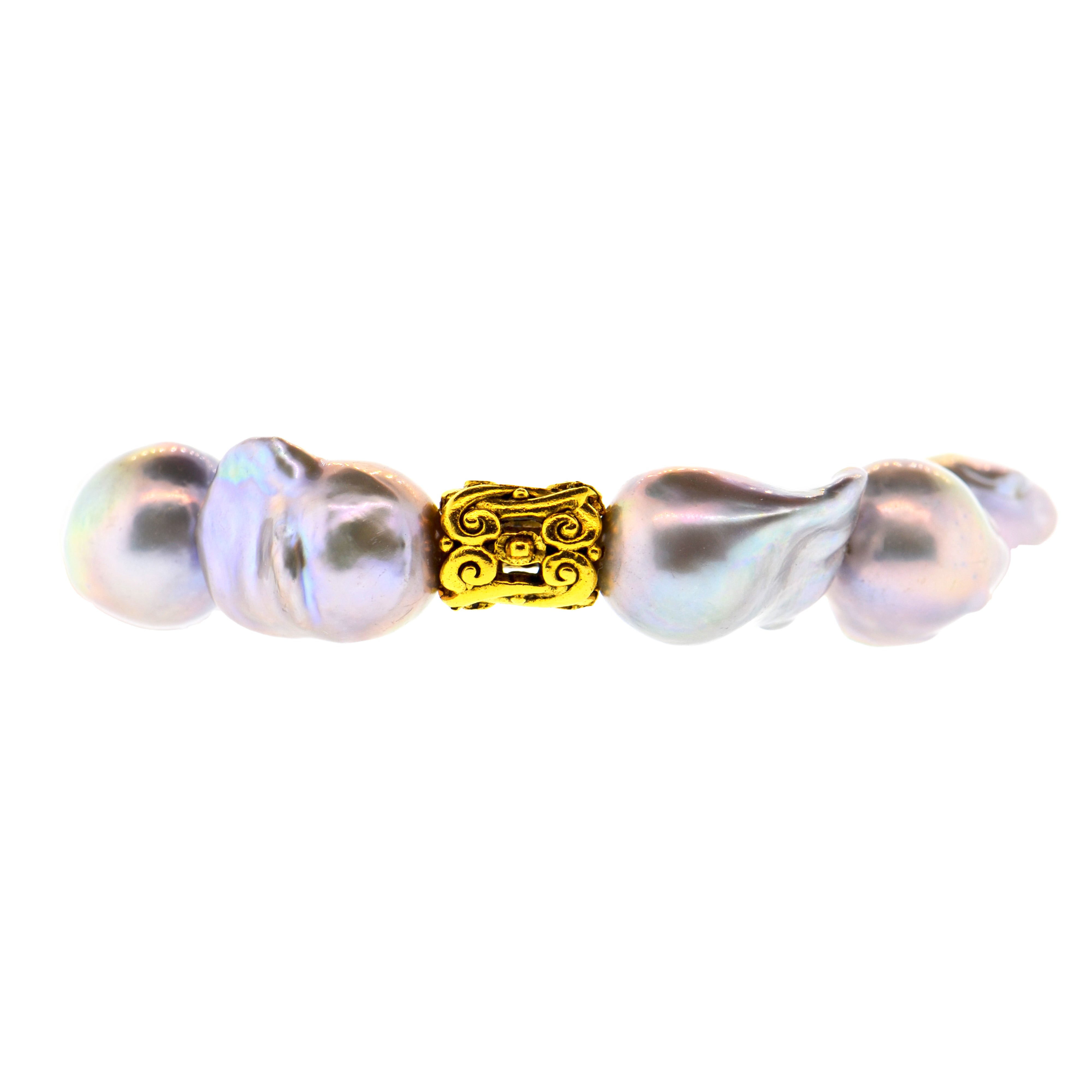 Grey Baroque Pearl Baroque Scroll Bracelet