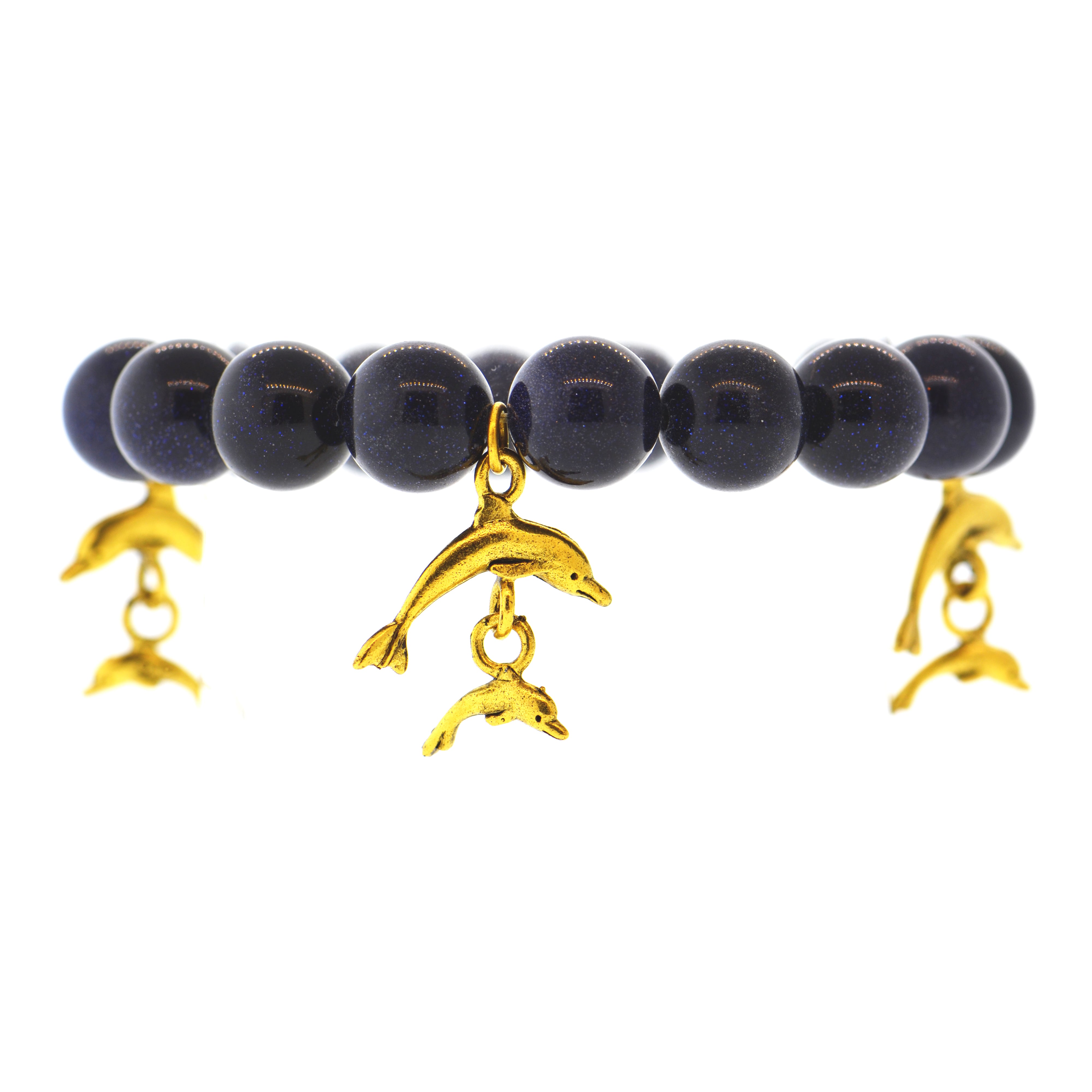 Blue Goldstone Galapagos Dolphin Bracelet