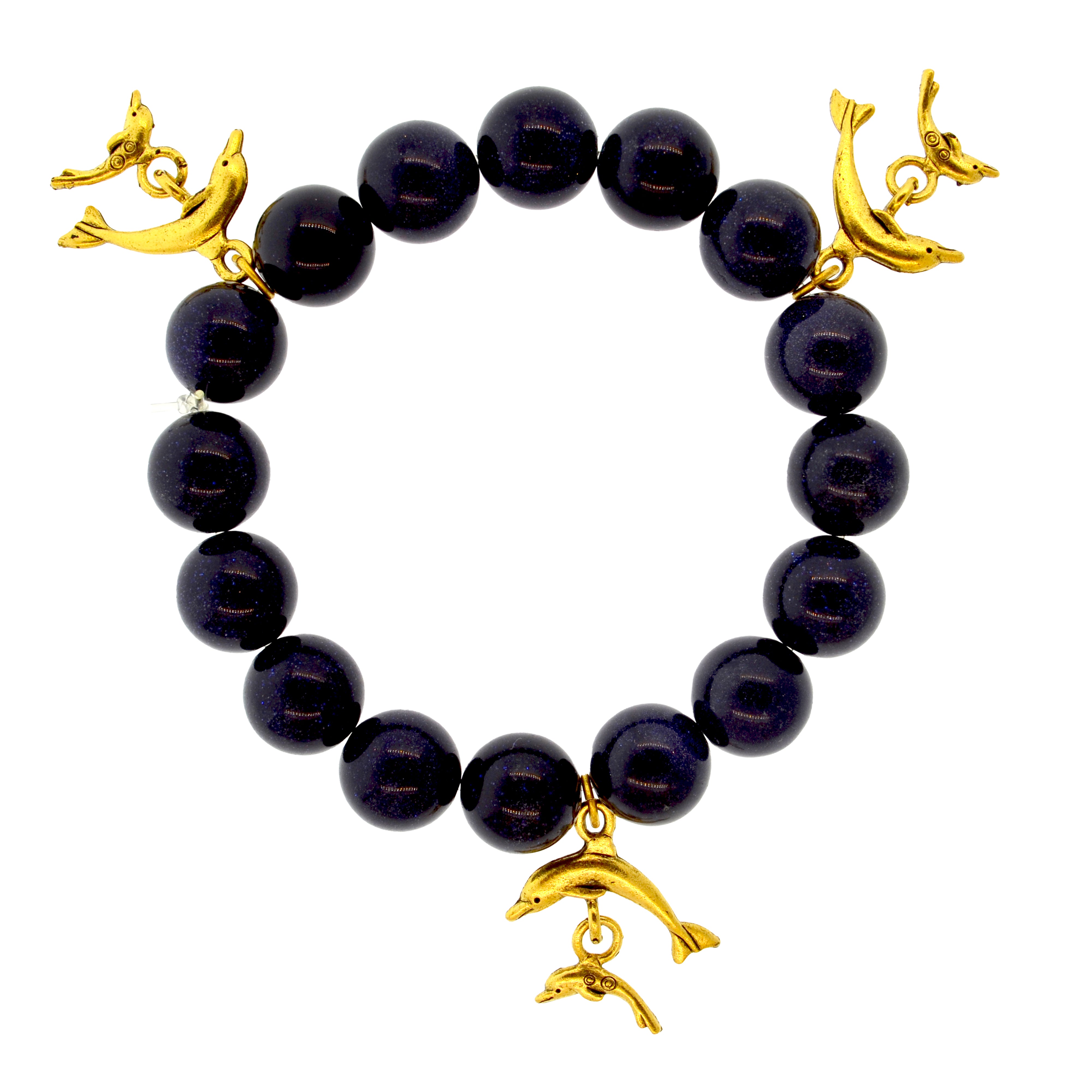 Blue Goldstone Galapagos Dolphin Bracelet