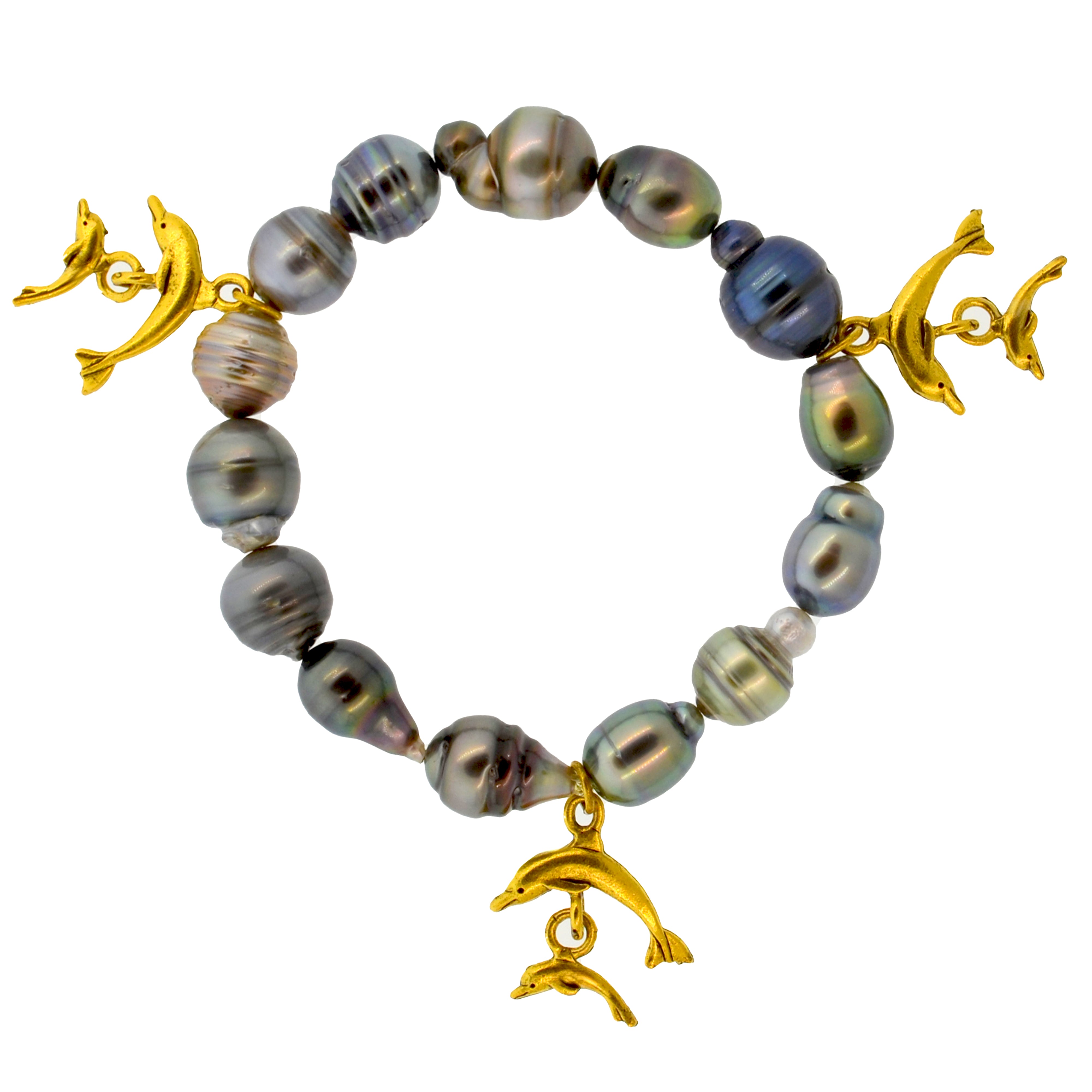 Tahitian Pearl Galapagos Dolphin Bracelet