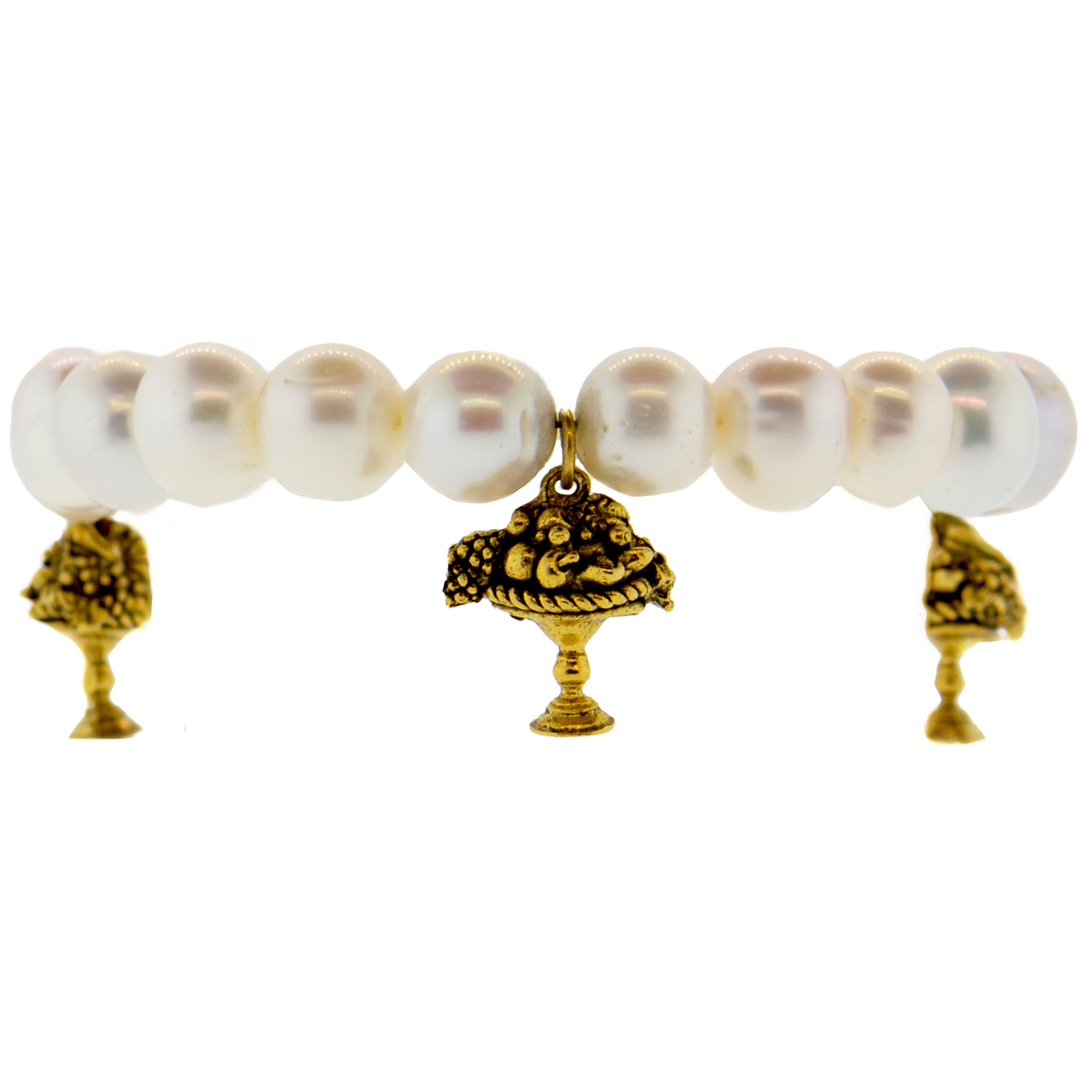 White Pearl Azul Bracelet