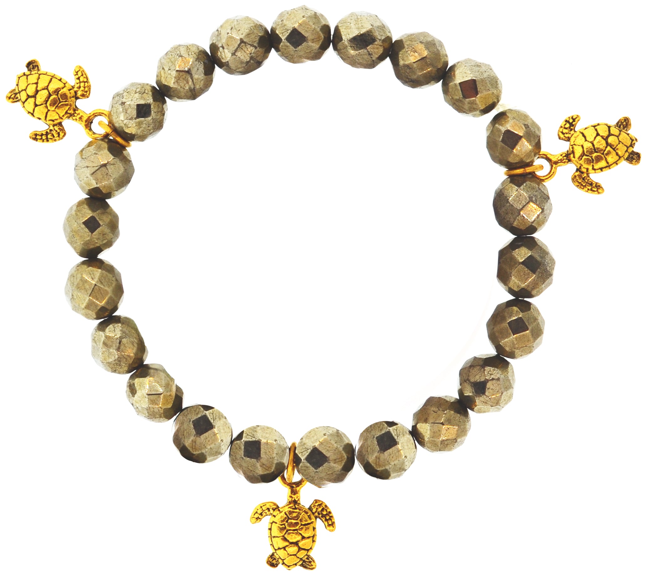 Pyrite Galapagos Turtle Bracelet