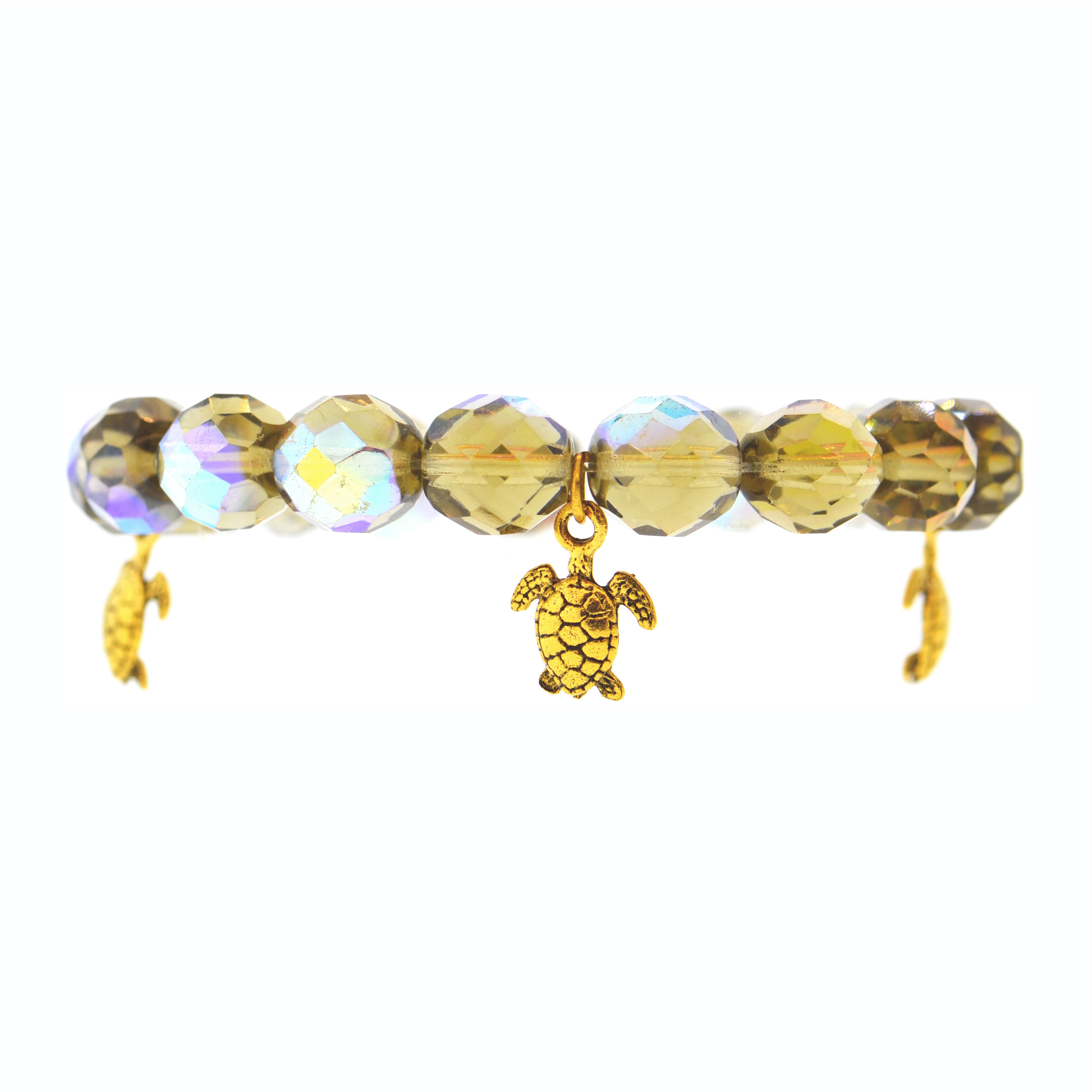Iridescent Khaki Galapagos Turtle Bracelet