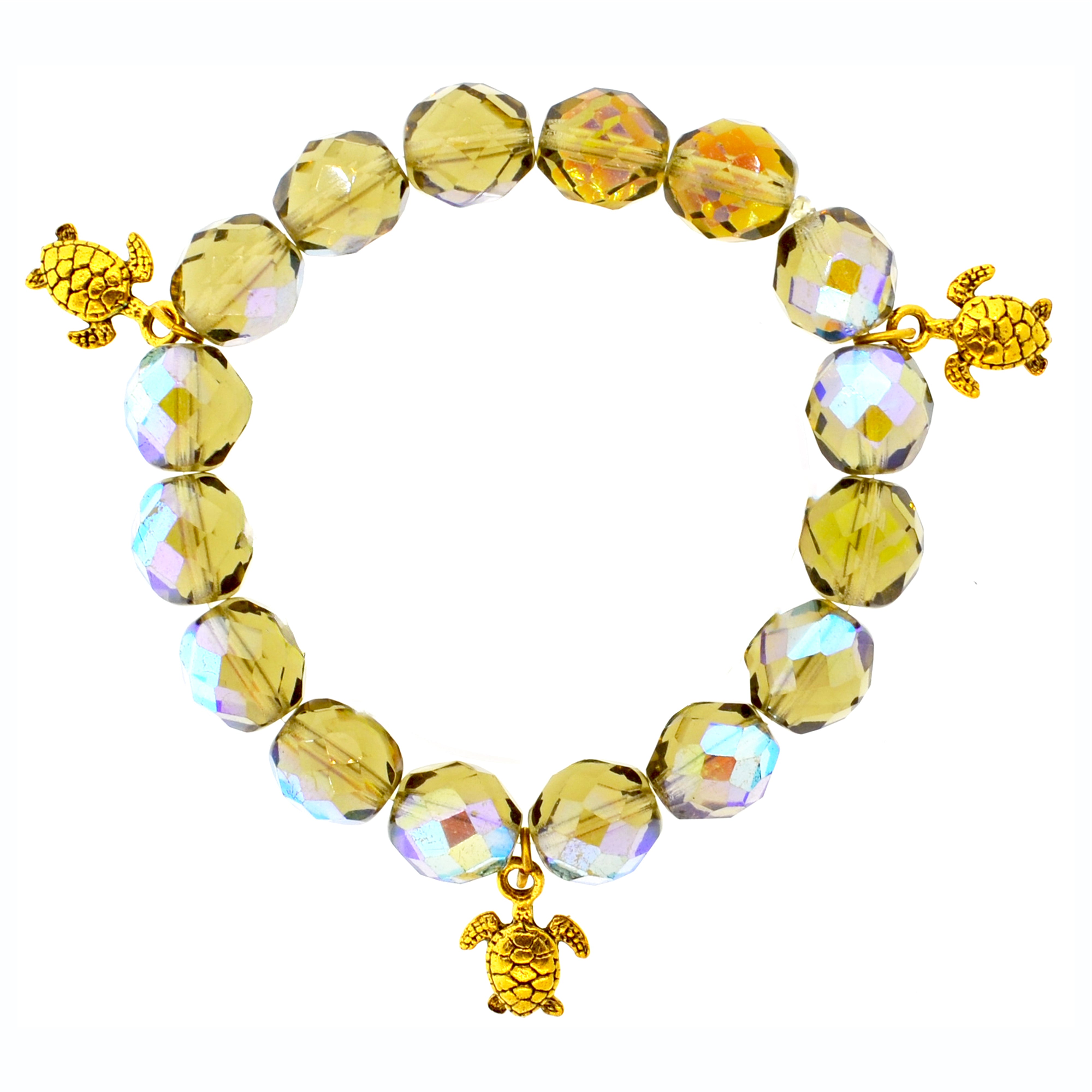 Iridescent Khaki Galapagos Turtle Bracelet