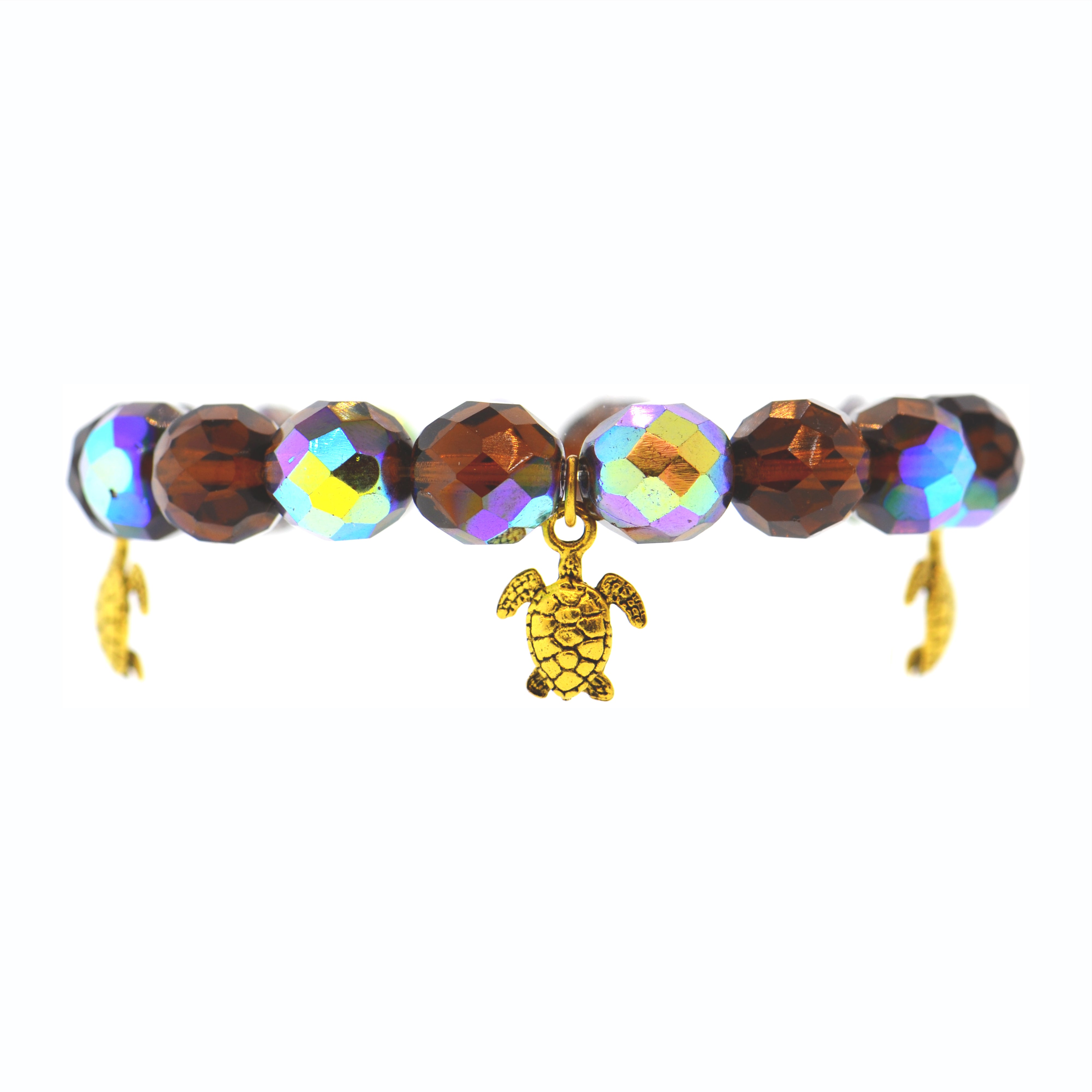 Iridescent Brown Galapagos Turtle Bracelet