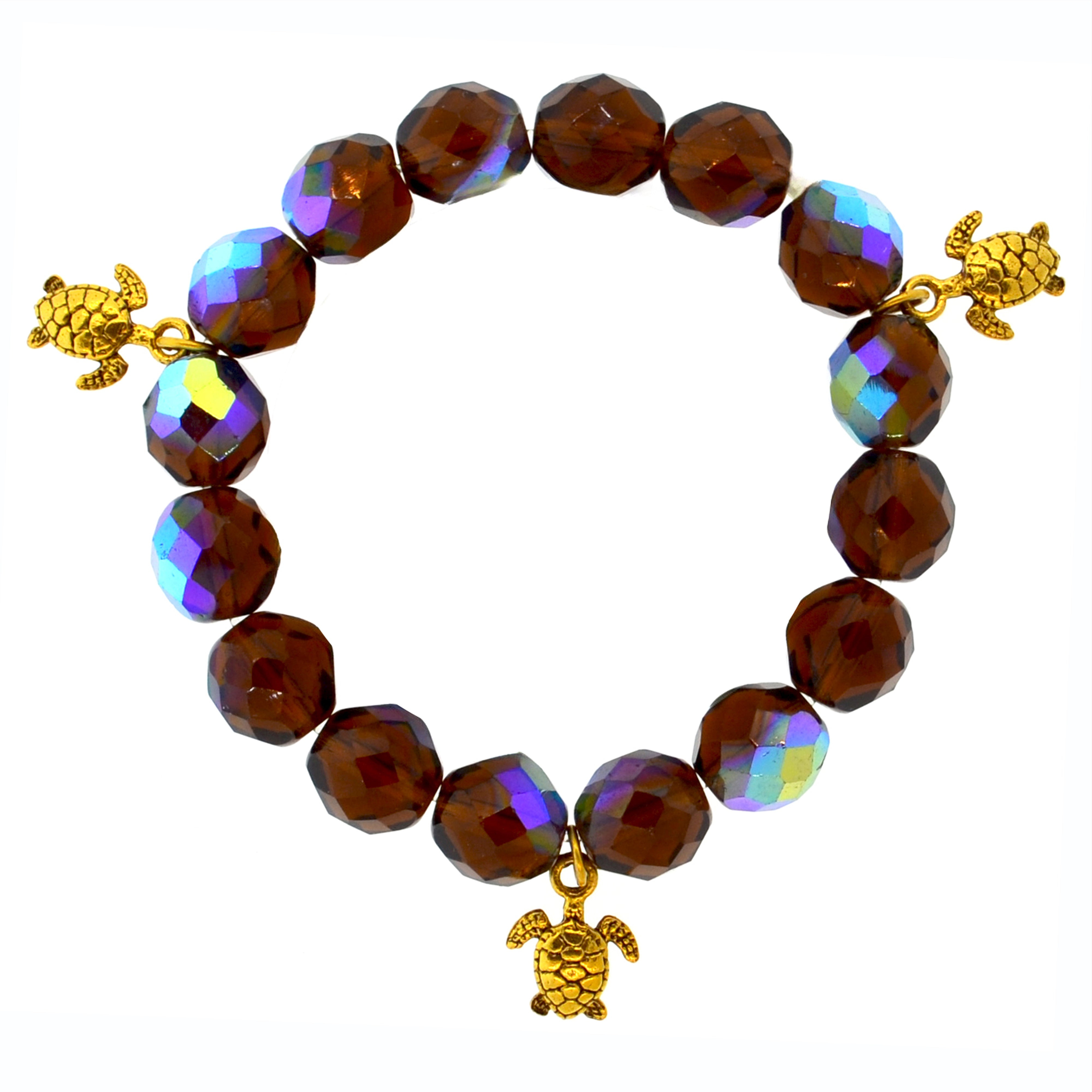 Iridescent Brown Galapagos Turtle Bracelet