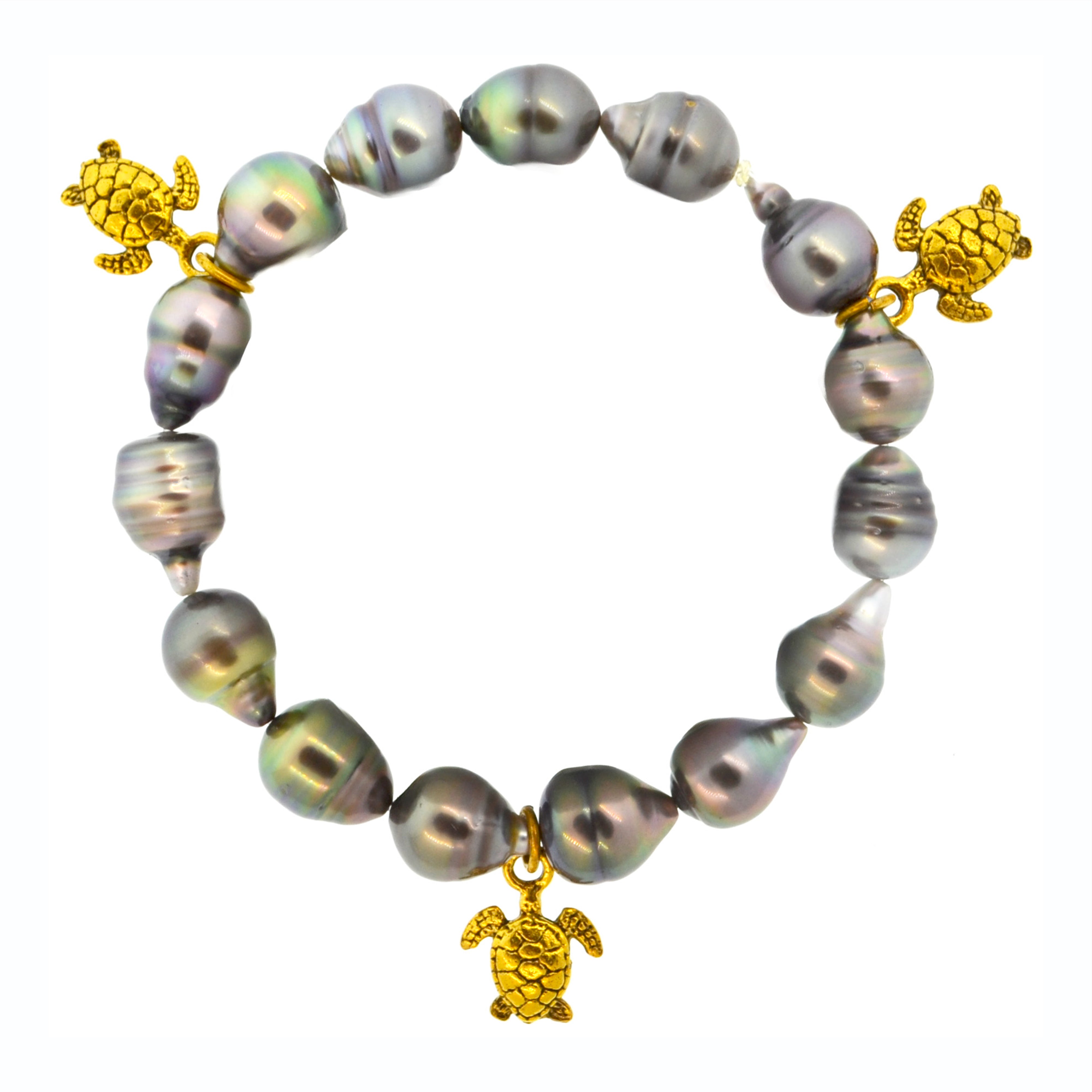 Tahitian Pearl Galapagos Turtle Bracelet