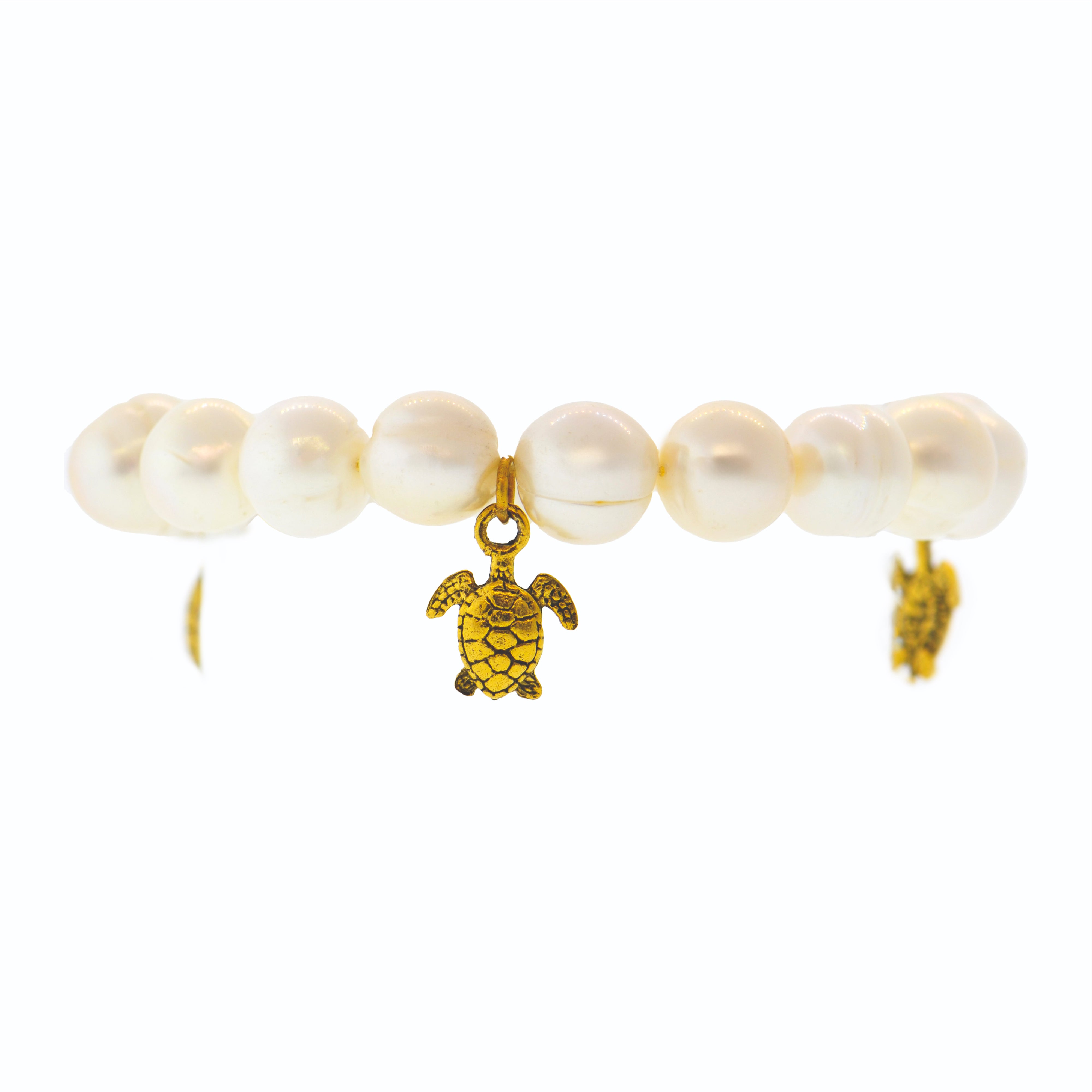 White Pearl Galapagos Turtle Bracelet