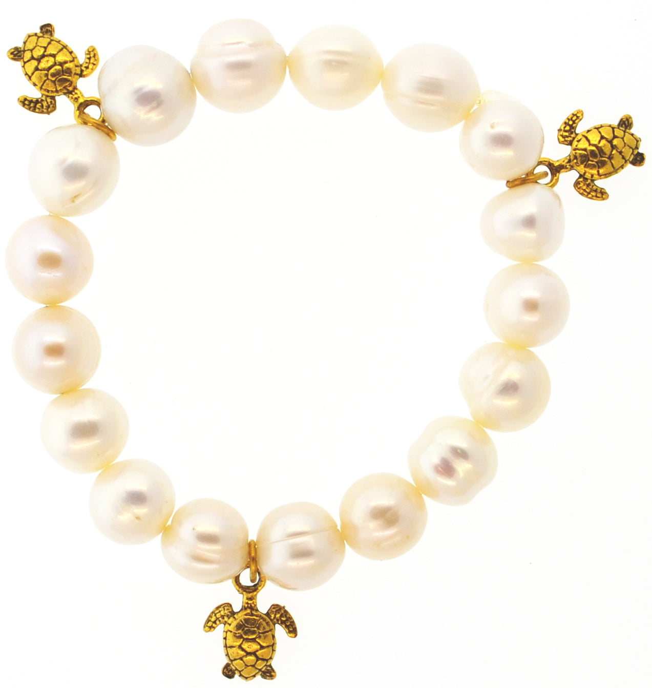 White Pearl Galapagos Turtle Bracelet