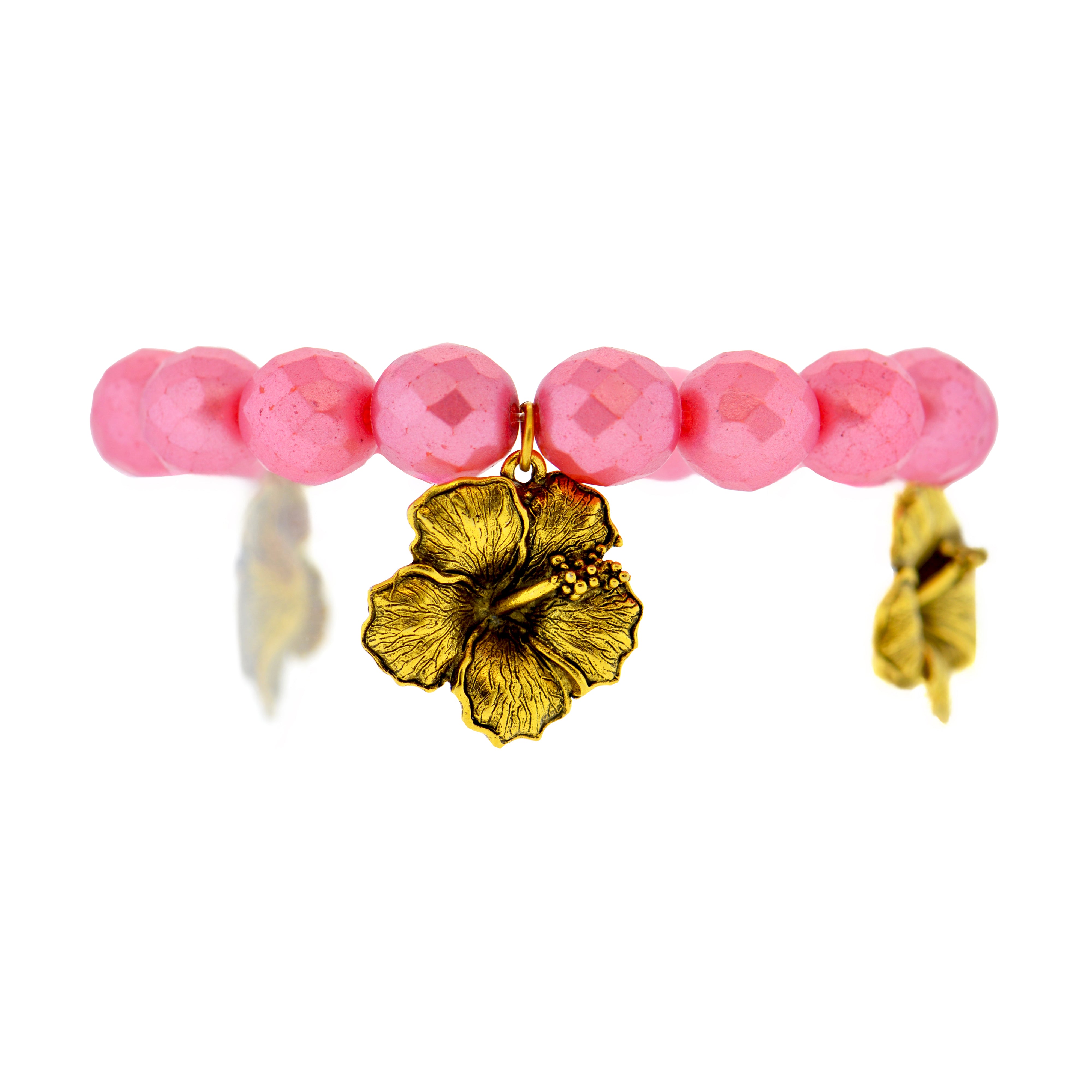 Dusty Rose Hibiscus Botanical Bracelet