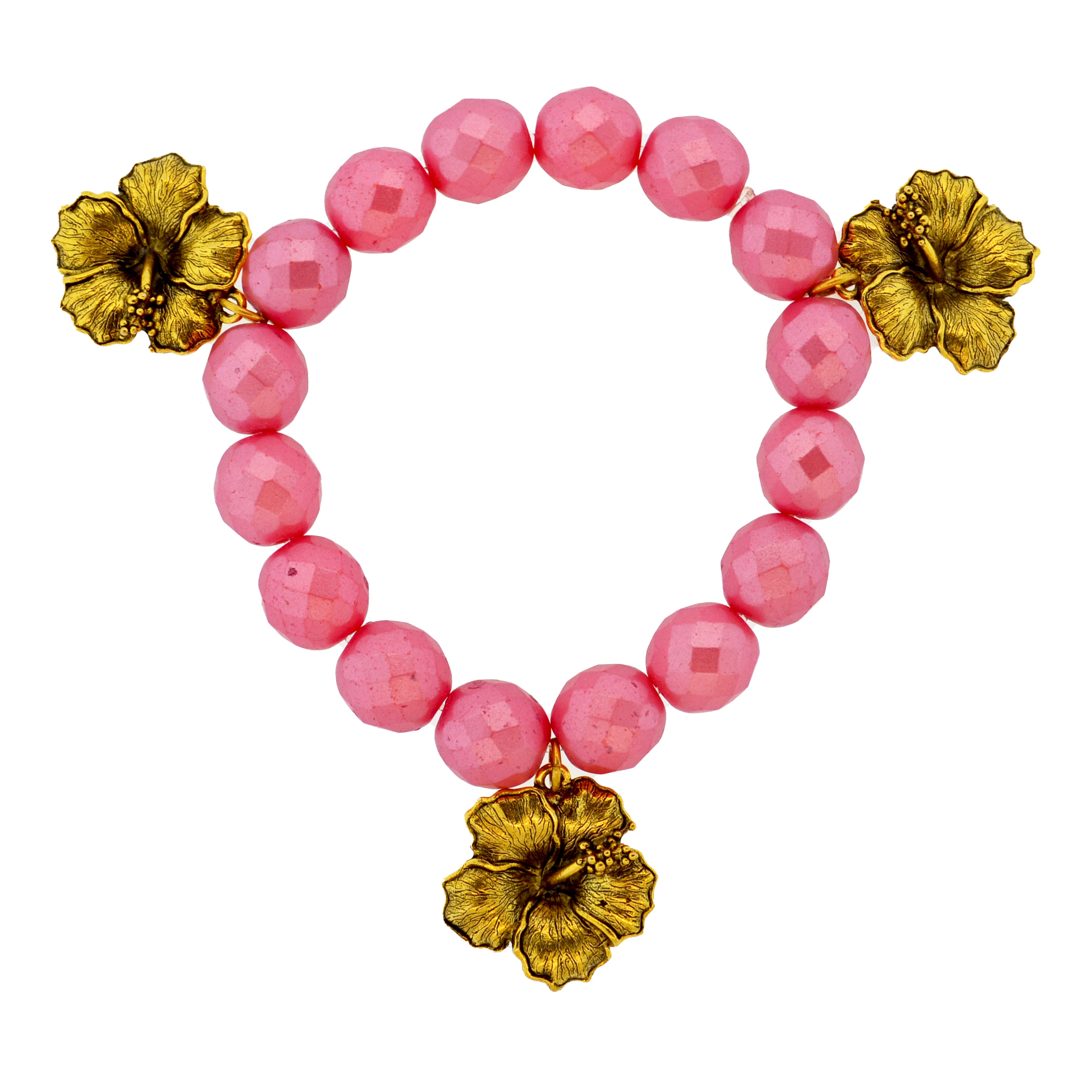 Dusty Rose Hibiscus Botanical Bracelet