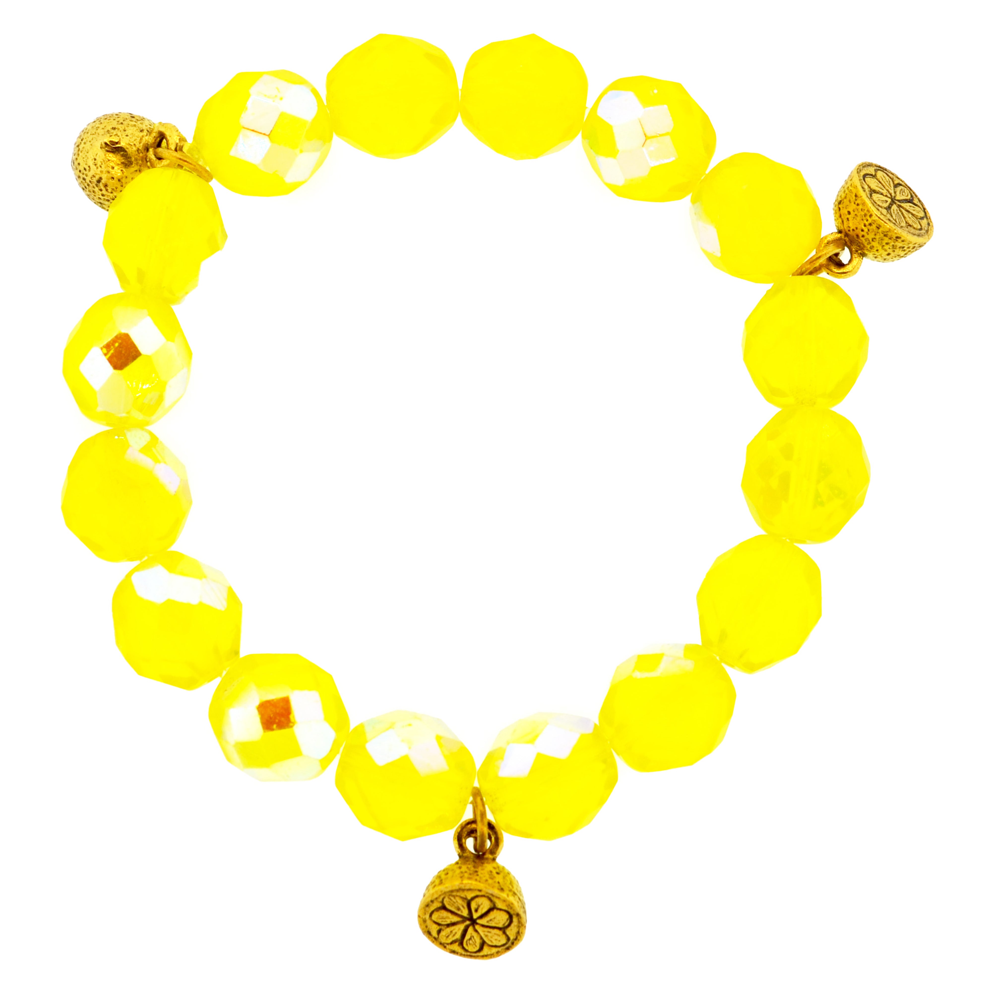 Iridescent Yellow Half Lemon Capri Bracelet