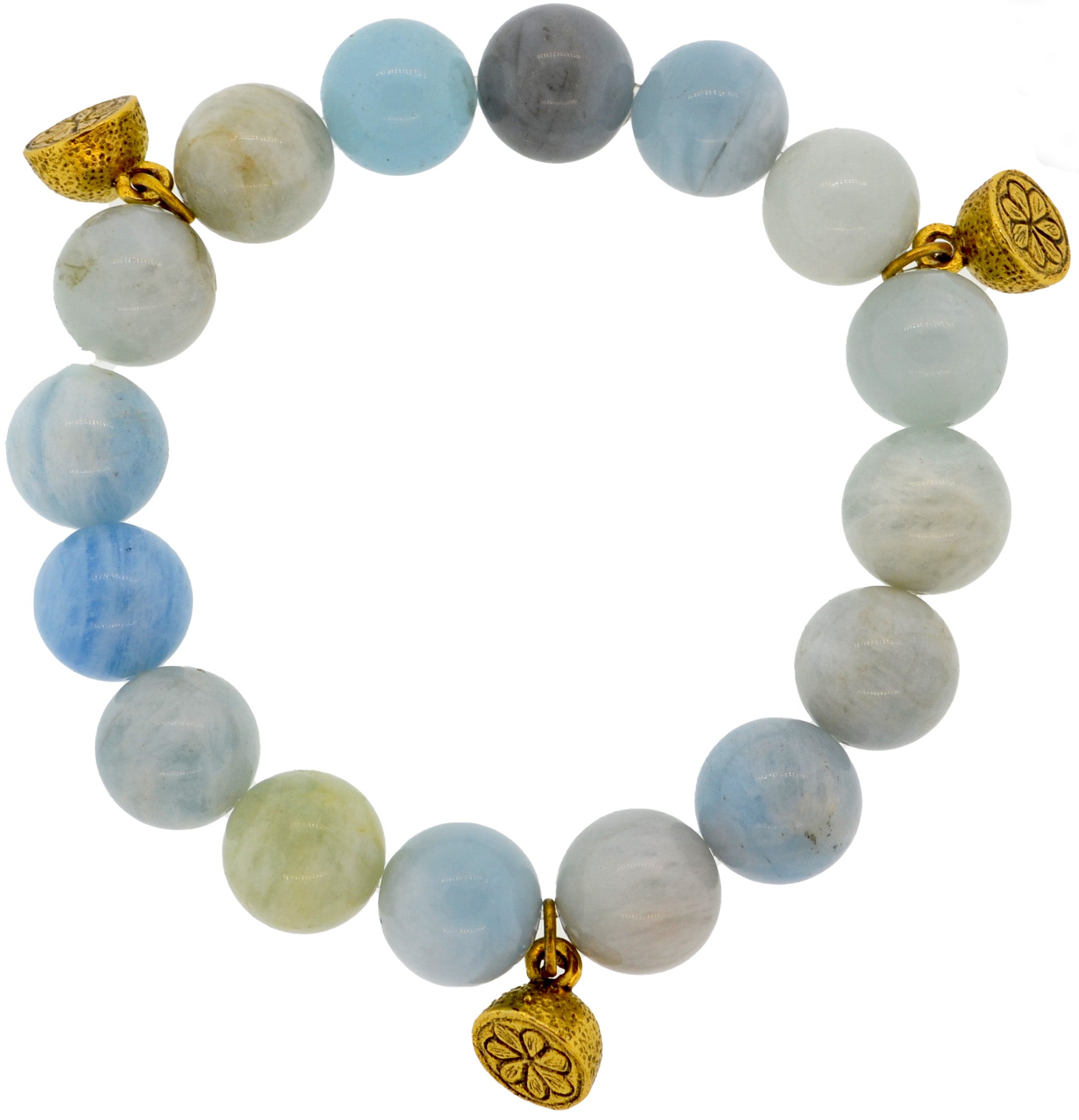 Aquamarine Half Lemon Capri Bracelet
