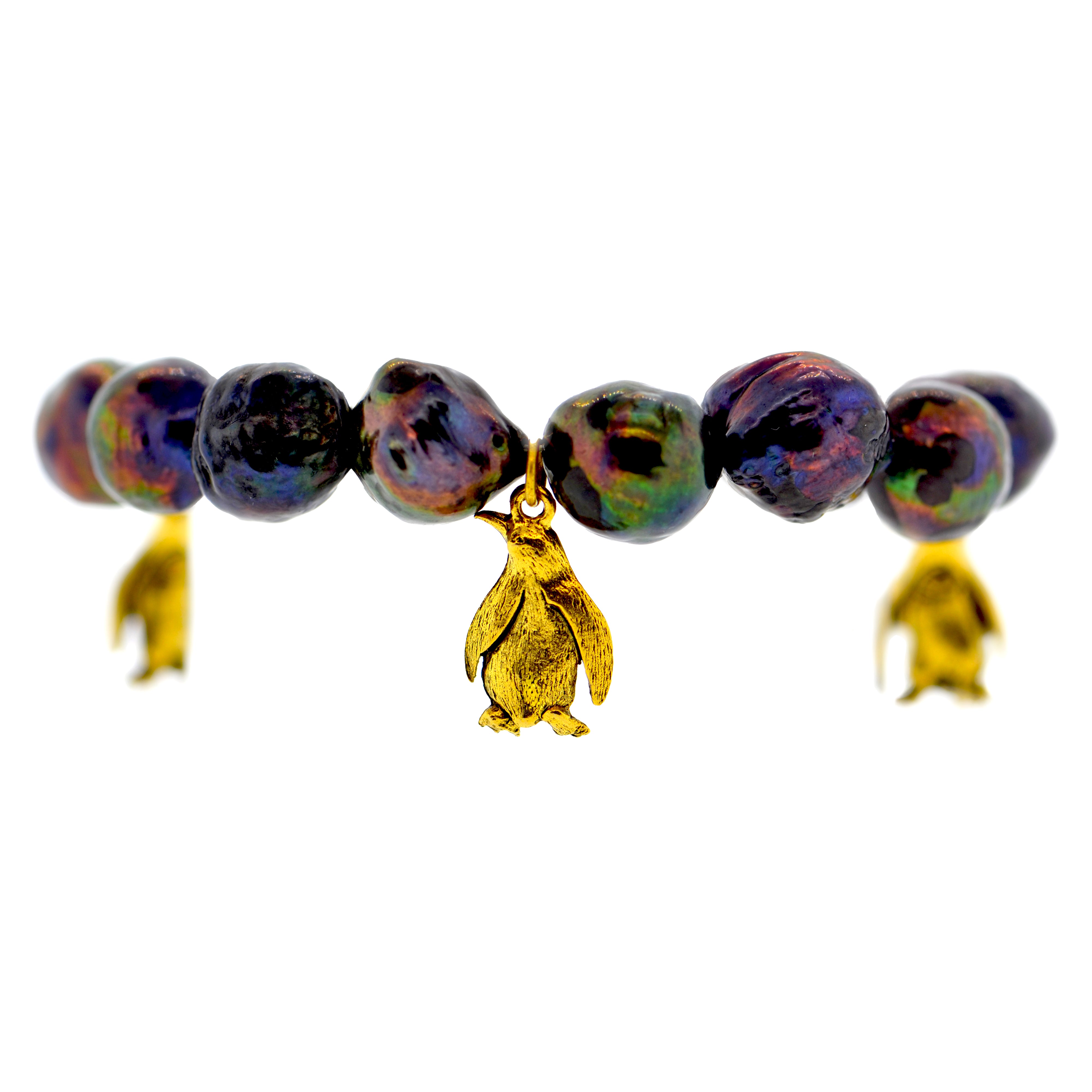 Peacock Baroque Pearl Penguin Bracelet