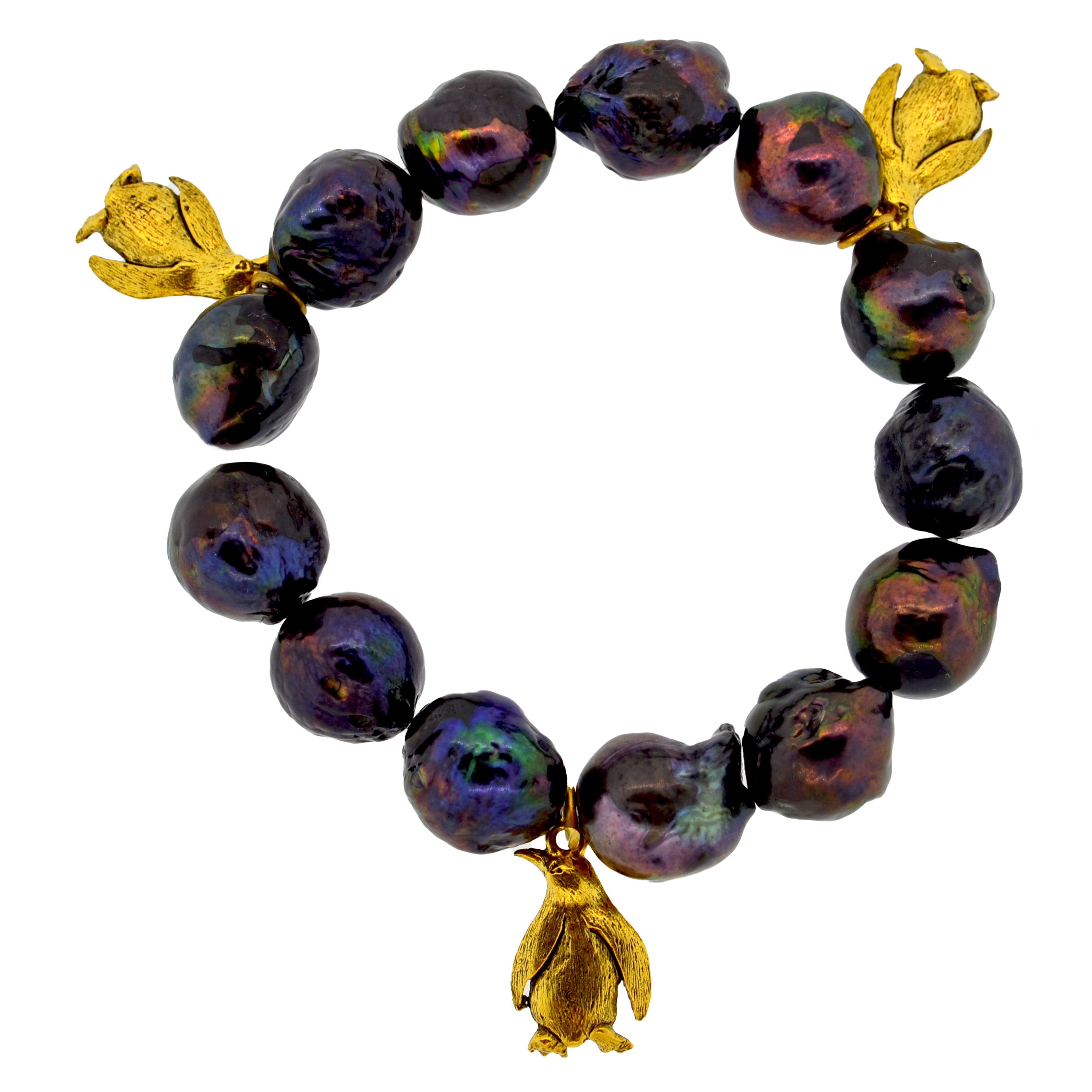 Peacock Baroque Pearl Penguin Bracelet