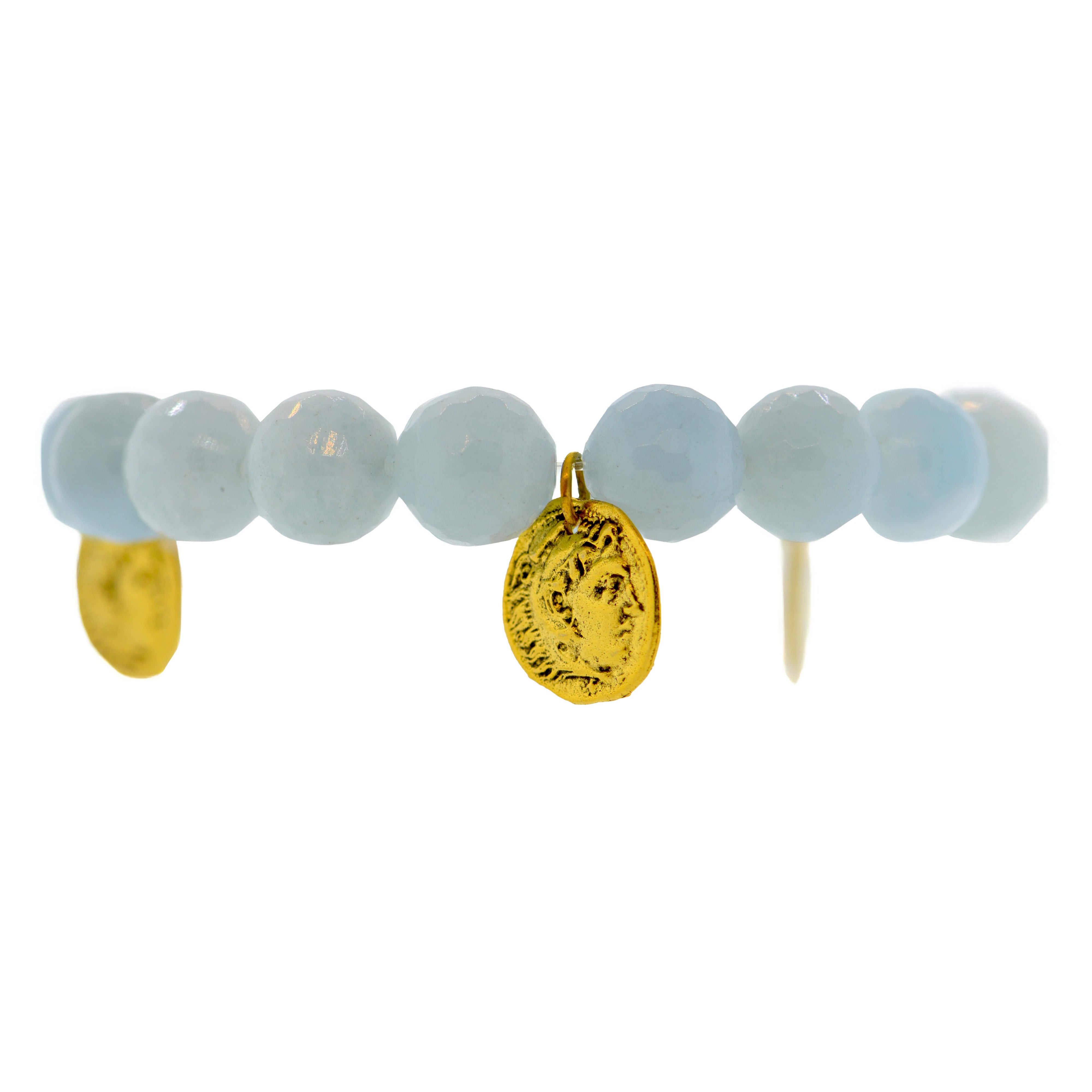 Aquamarine Ancient Coin Bracelet