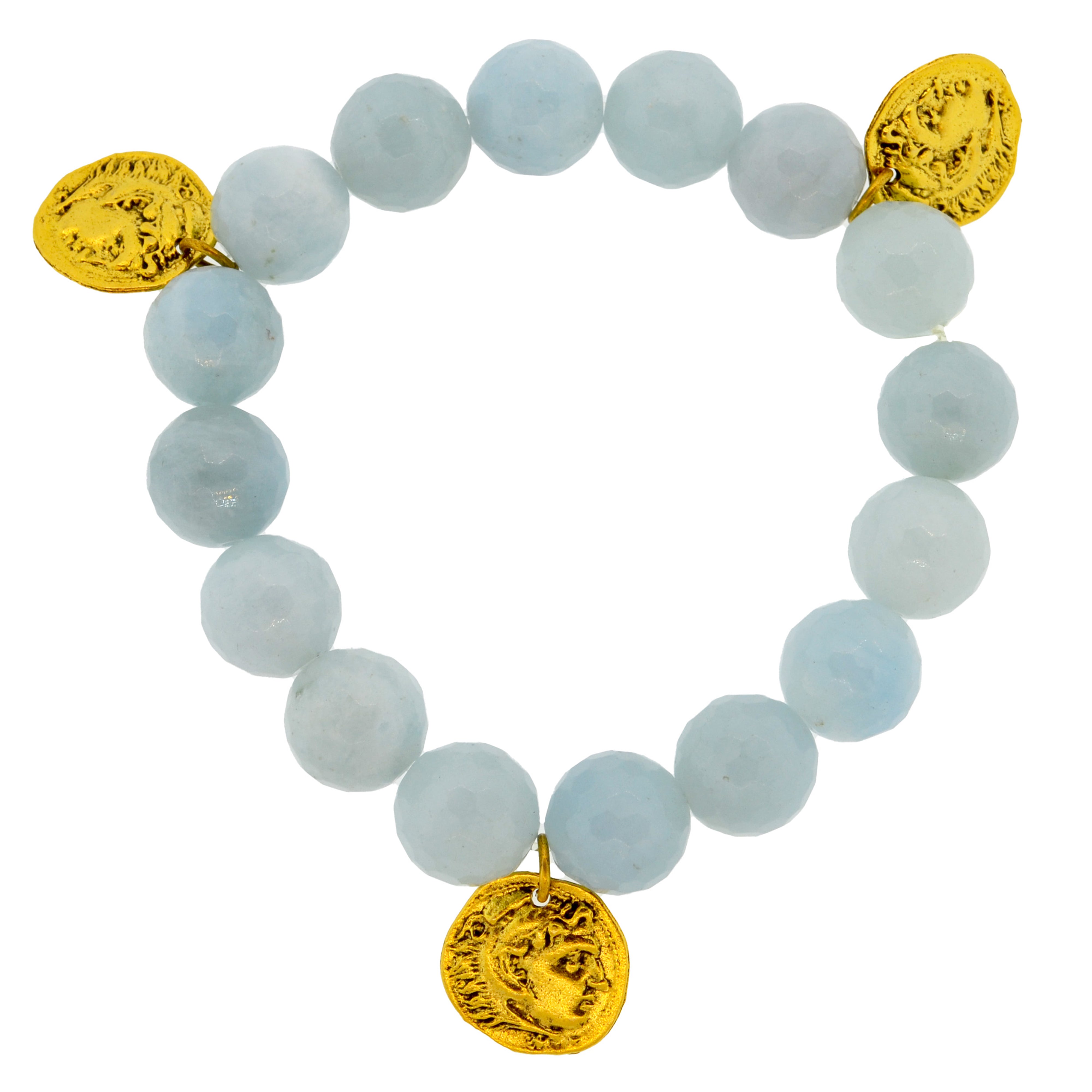 Aquamarine Ancient Coin Bracelet