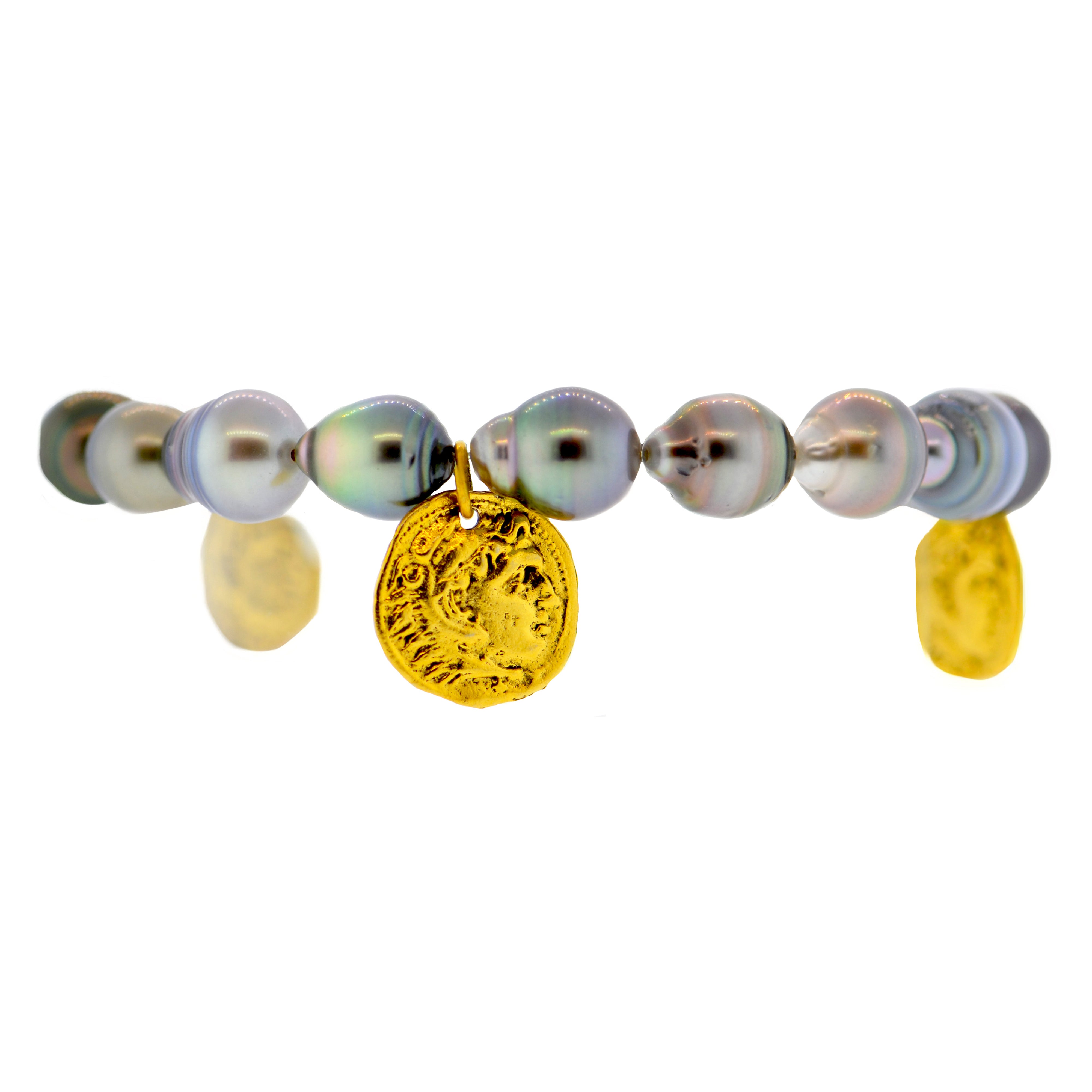 Tahitian Pearl Ancient Coin Bracelet