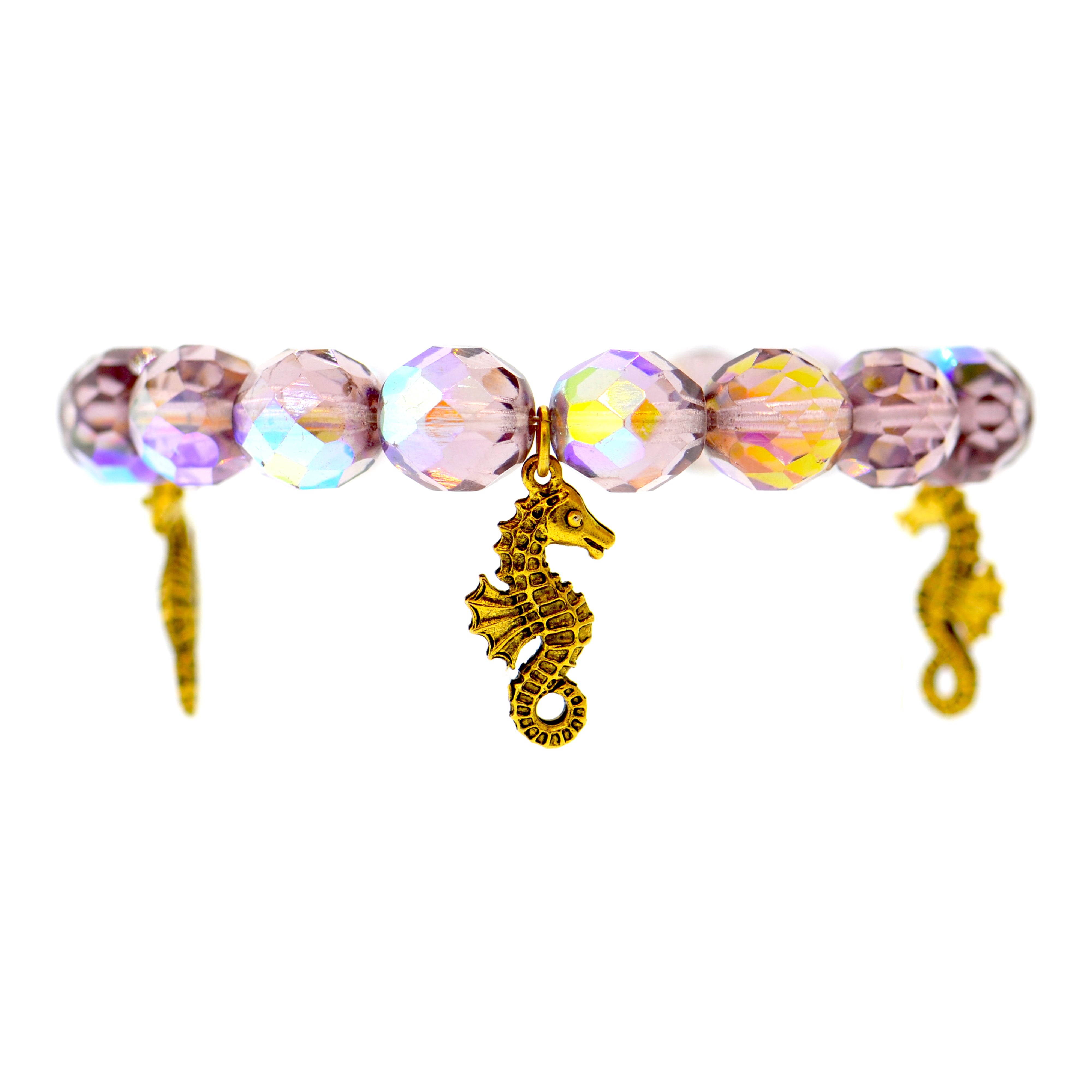 Iridescent Lavender Sea Horse Bracelet