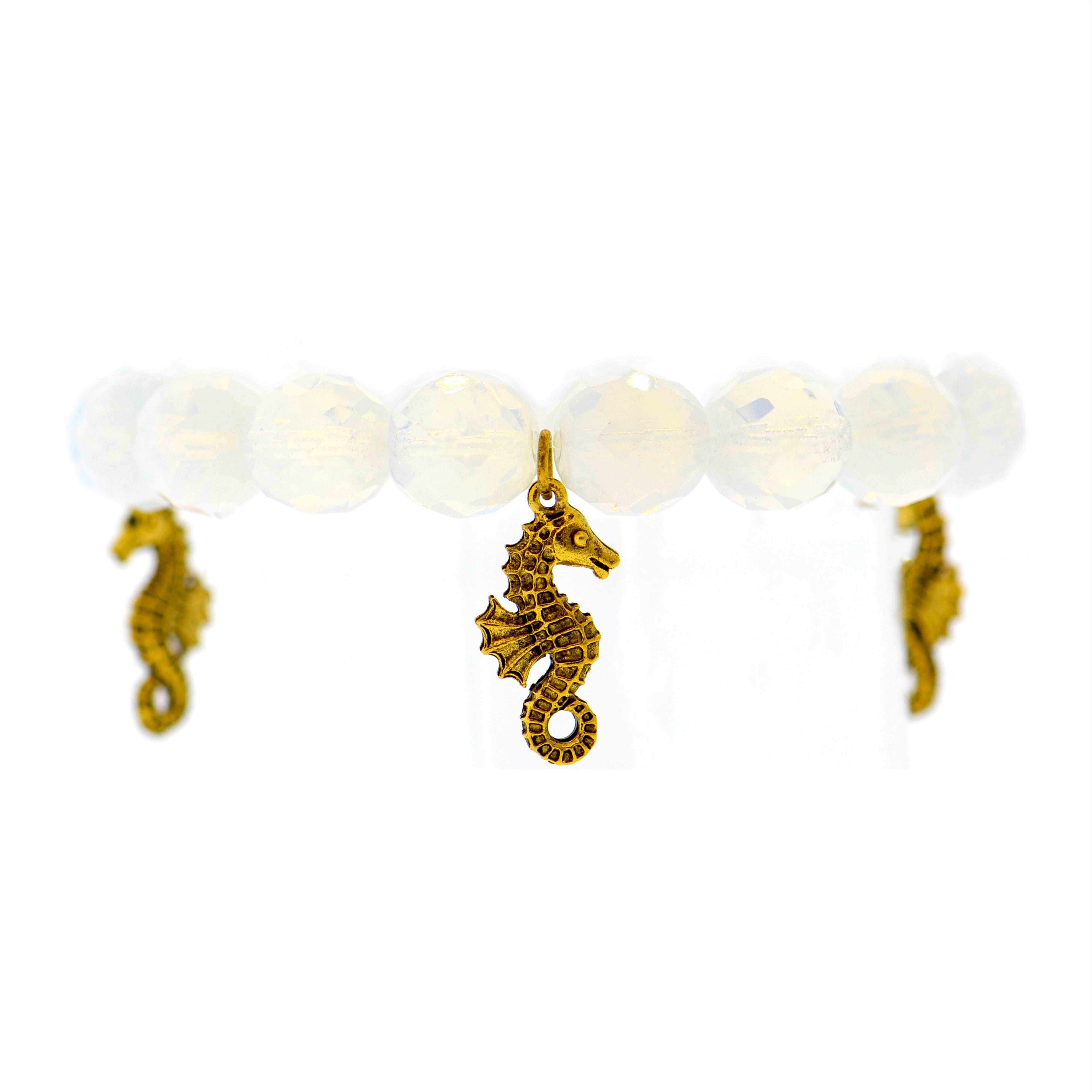 White Opal Galapagos Sea Horse Bracelet