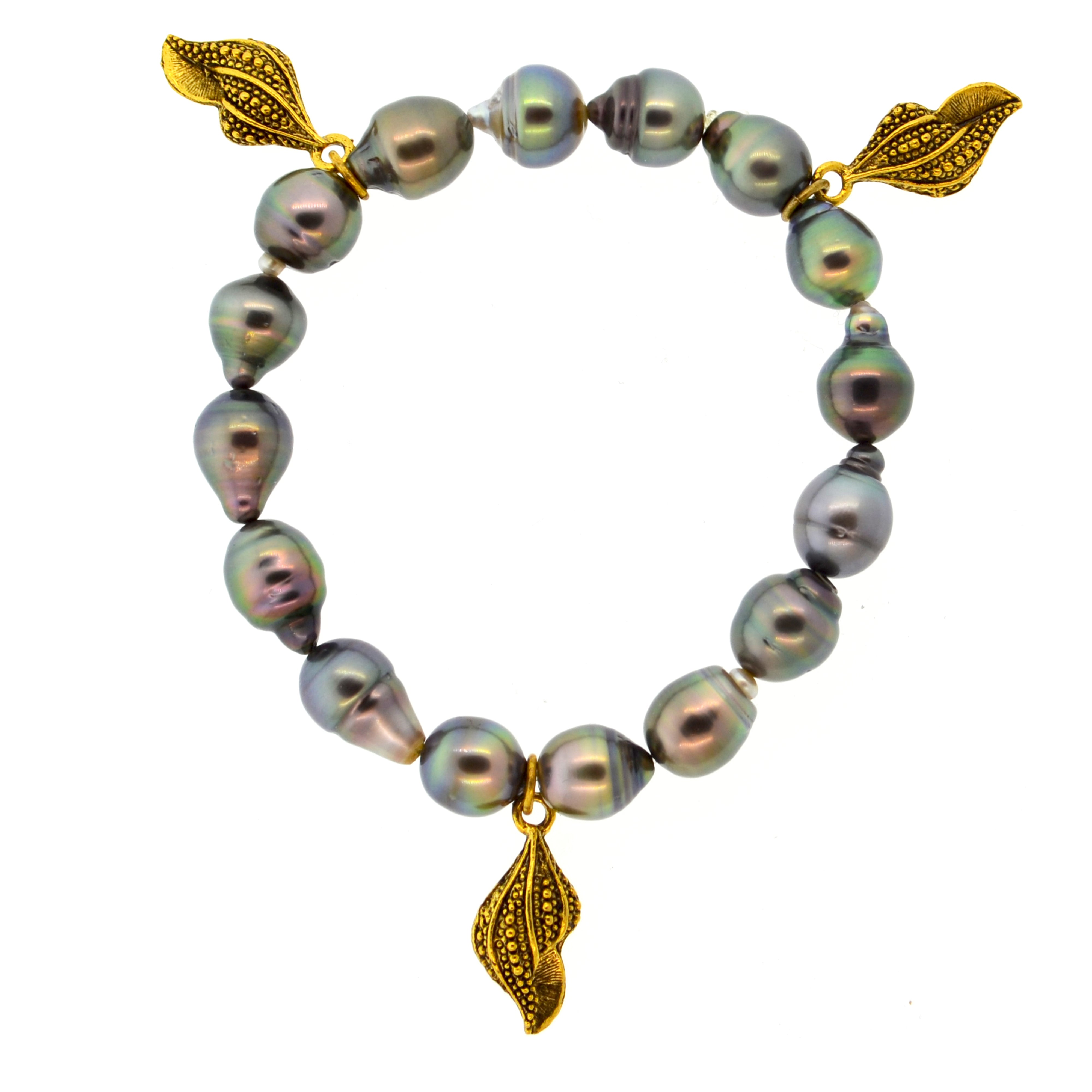 Tahitian Pearl Galapagos Conch Shell Bracelet