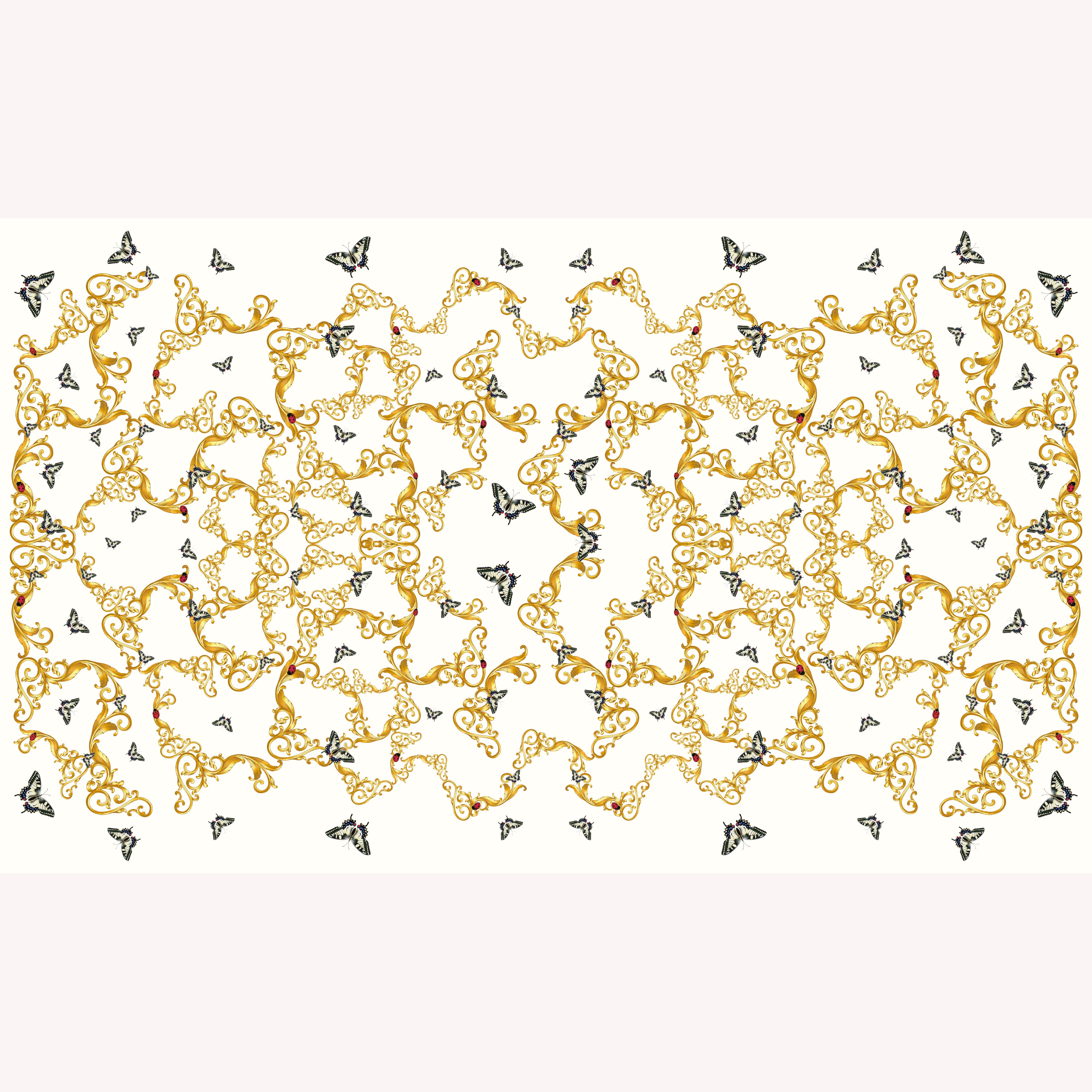Butterfly & Baroque 100% Cashmere Scarf in Cream