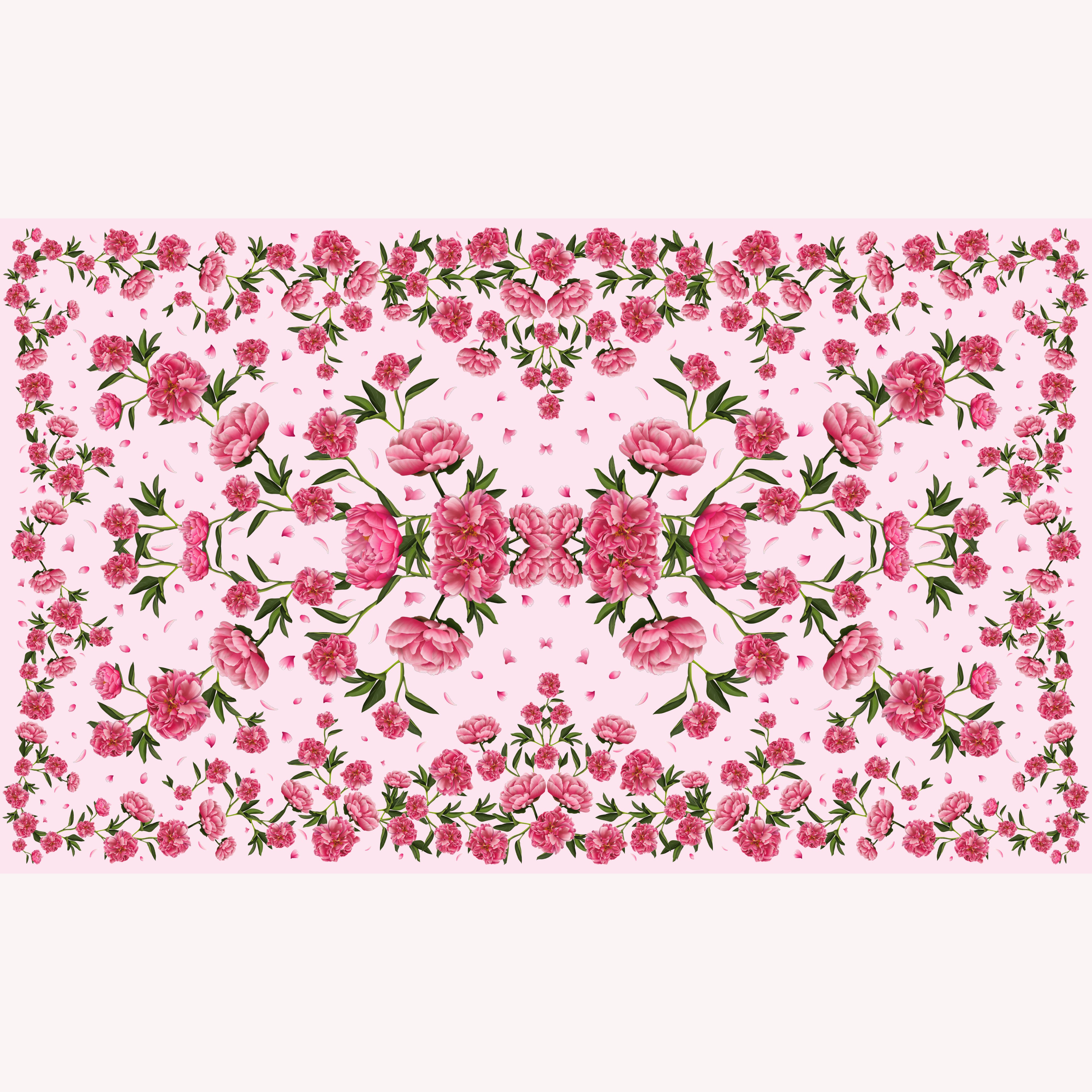 Peony 100% Cashmere Scarf in Pale Pink