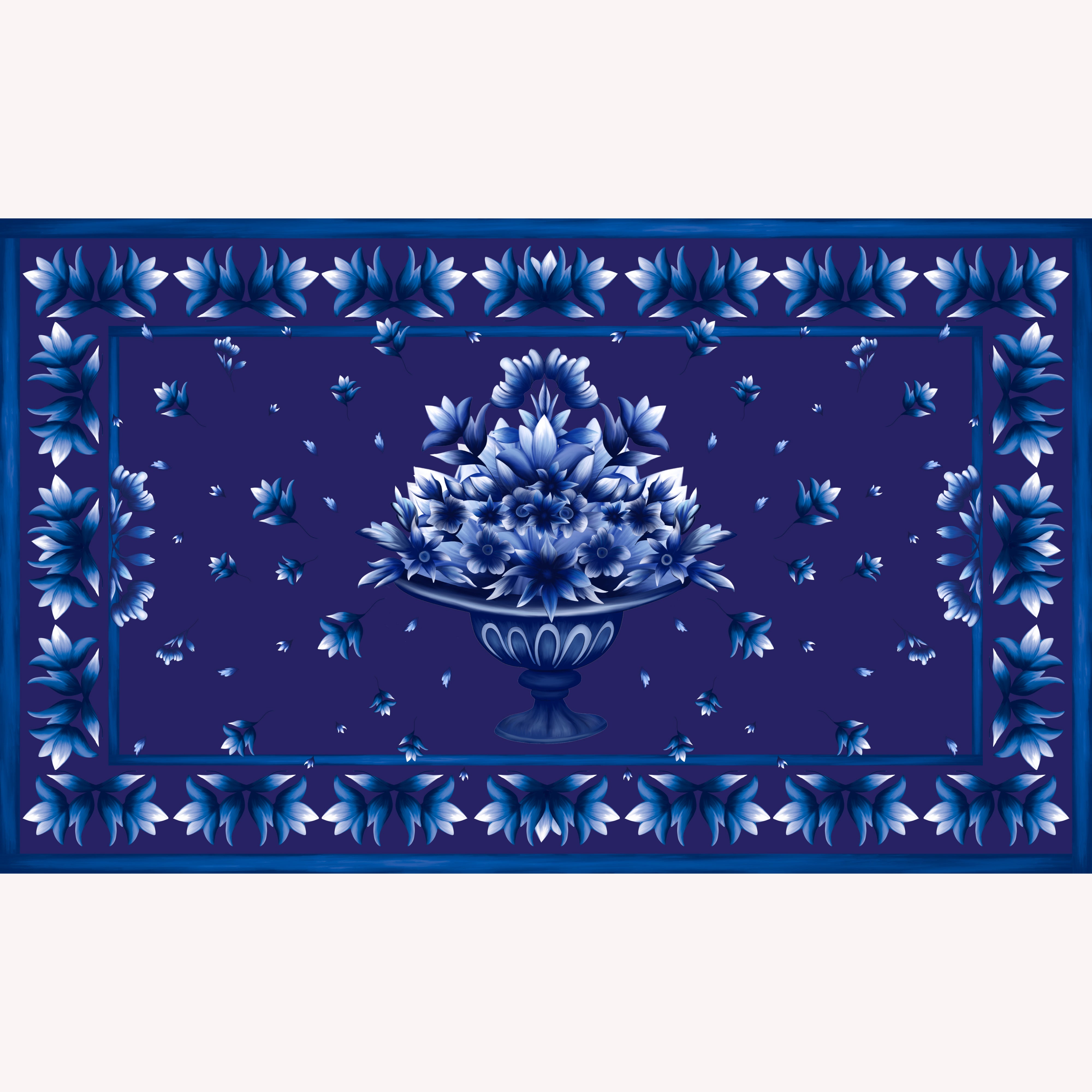 Azul 100% Cashmere Scarf in Navy Blue