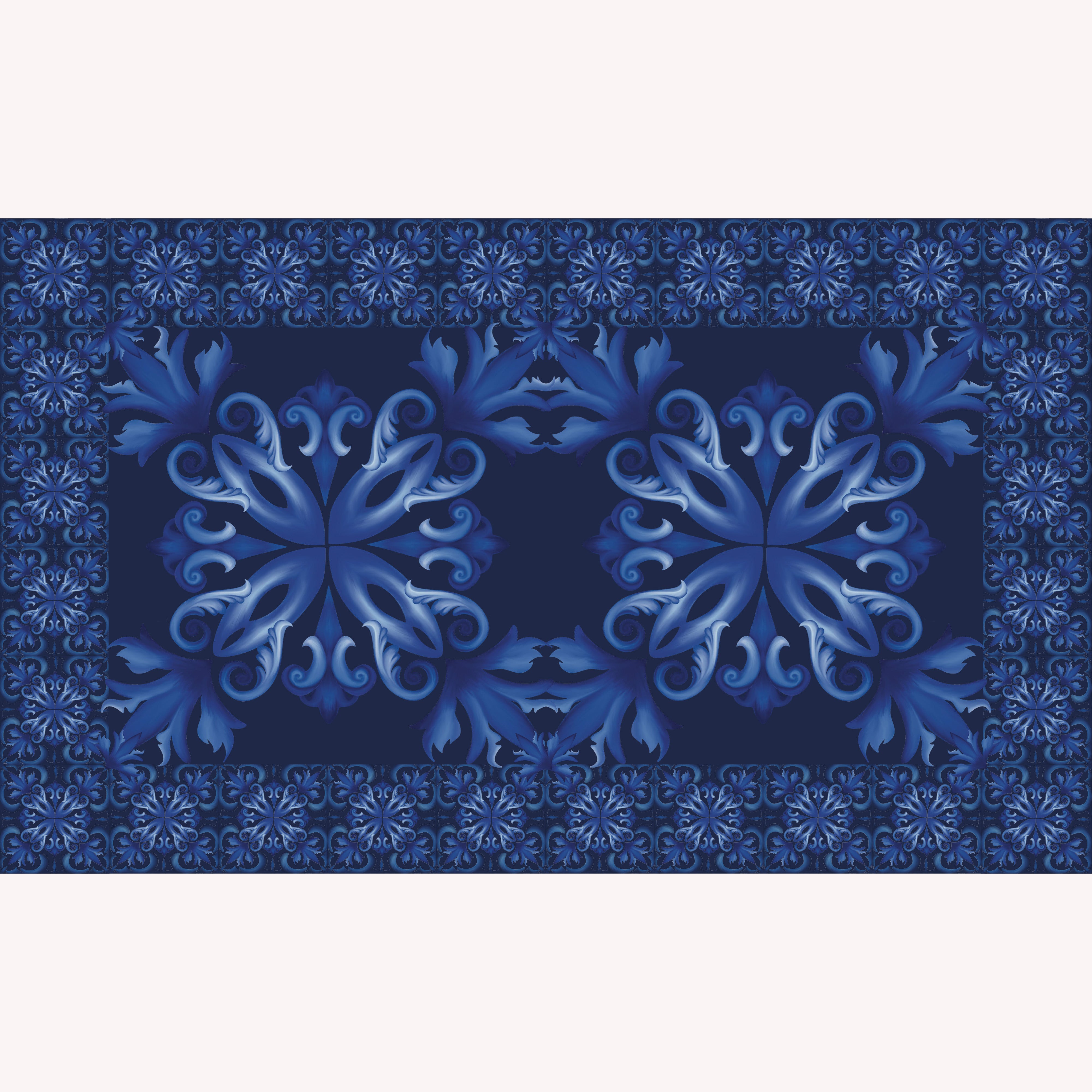 Porto 100% Cashmere Scarf in Navy Blue