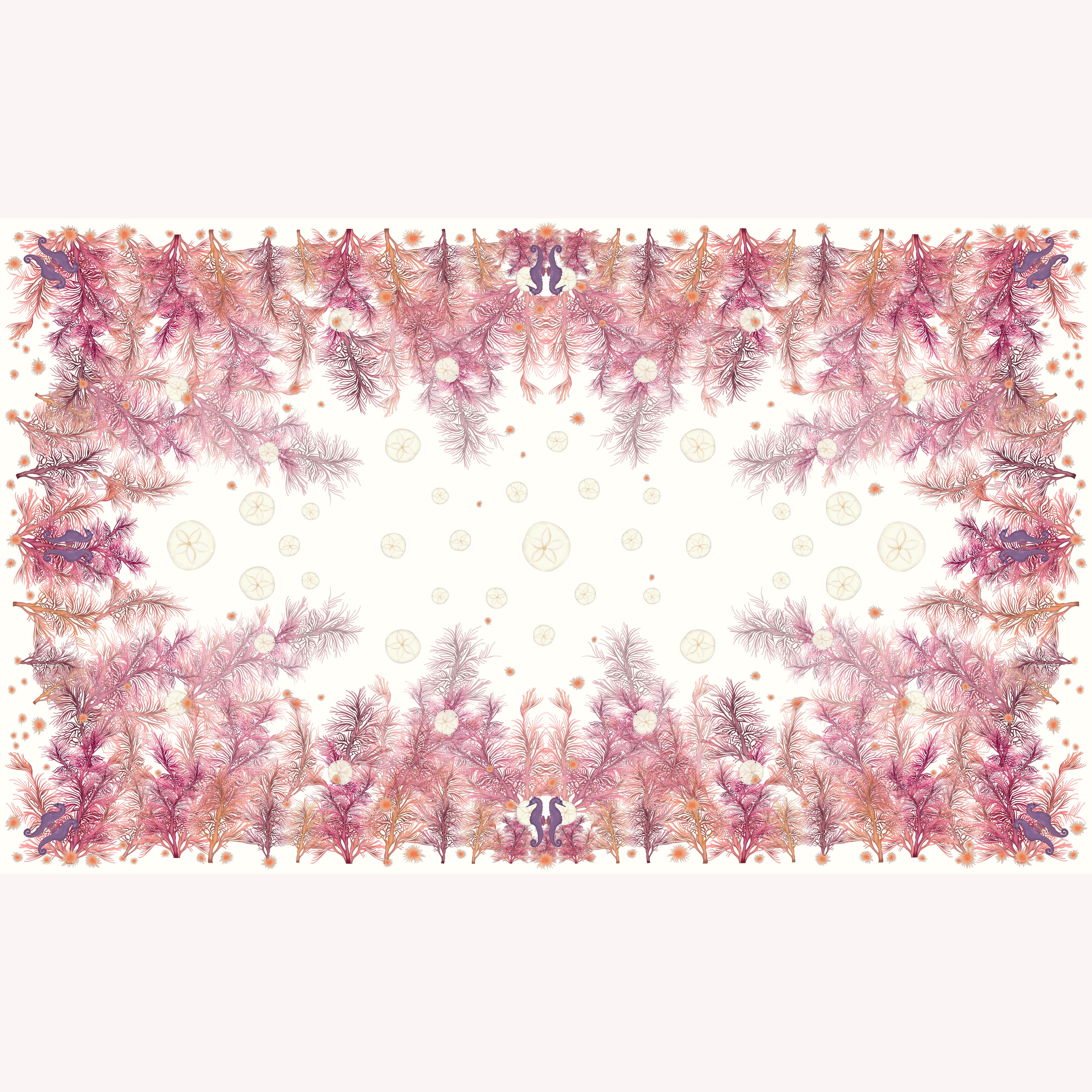 Galapagos Sea Horse 100% Cashmere Scarf in Cream