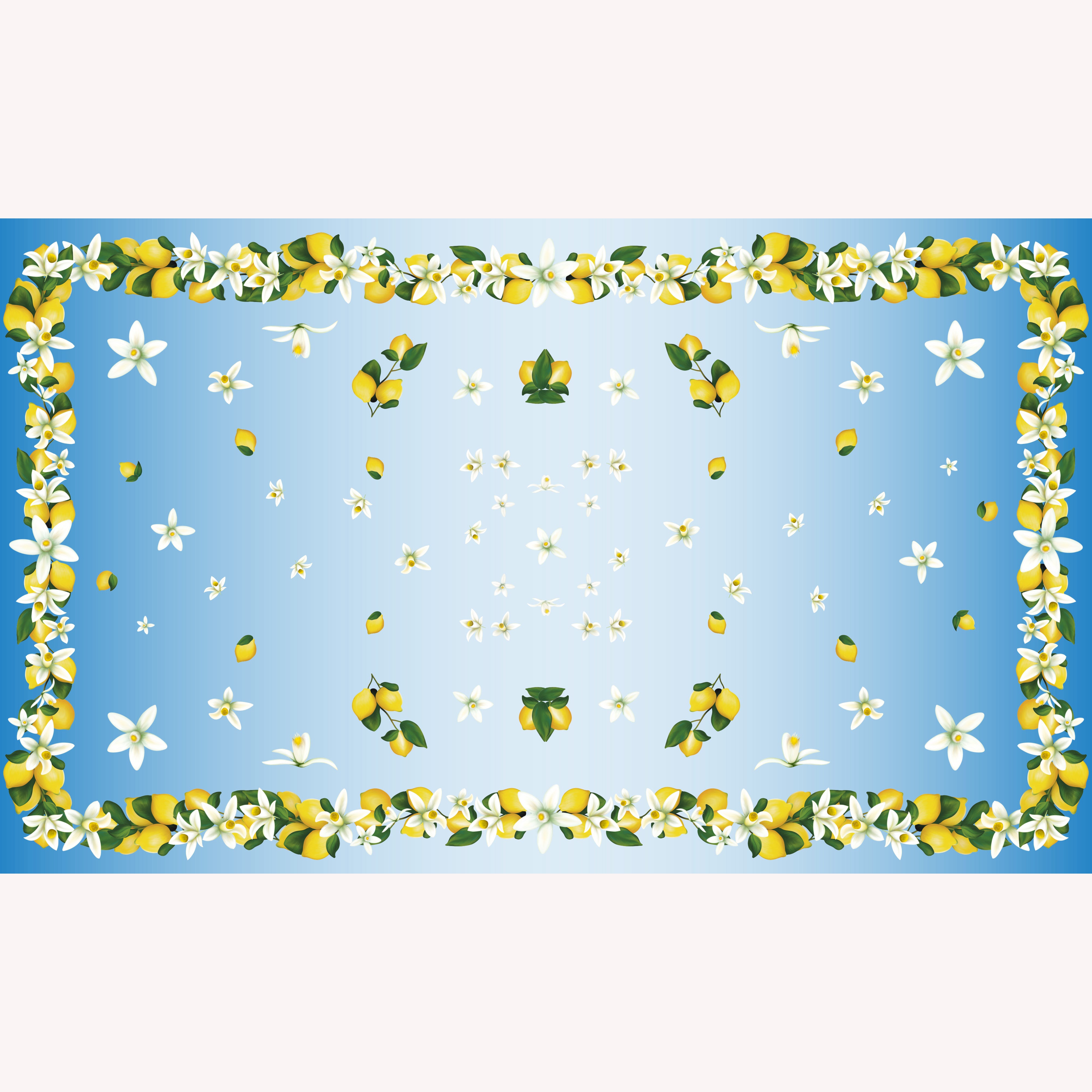 Capri Lemon 100% Cashmere Scarf in Sky Blue