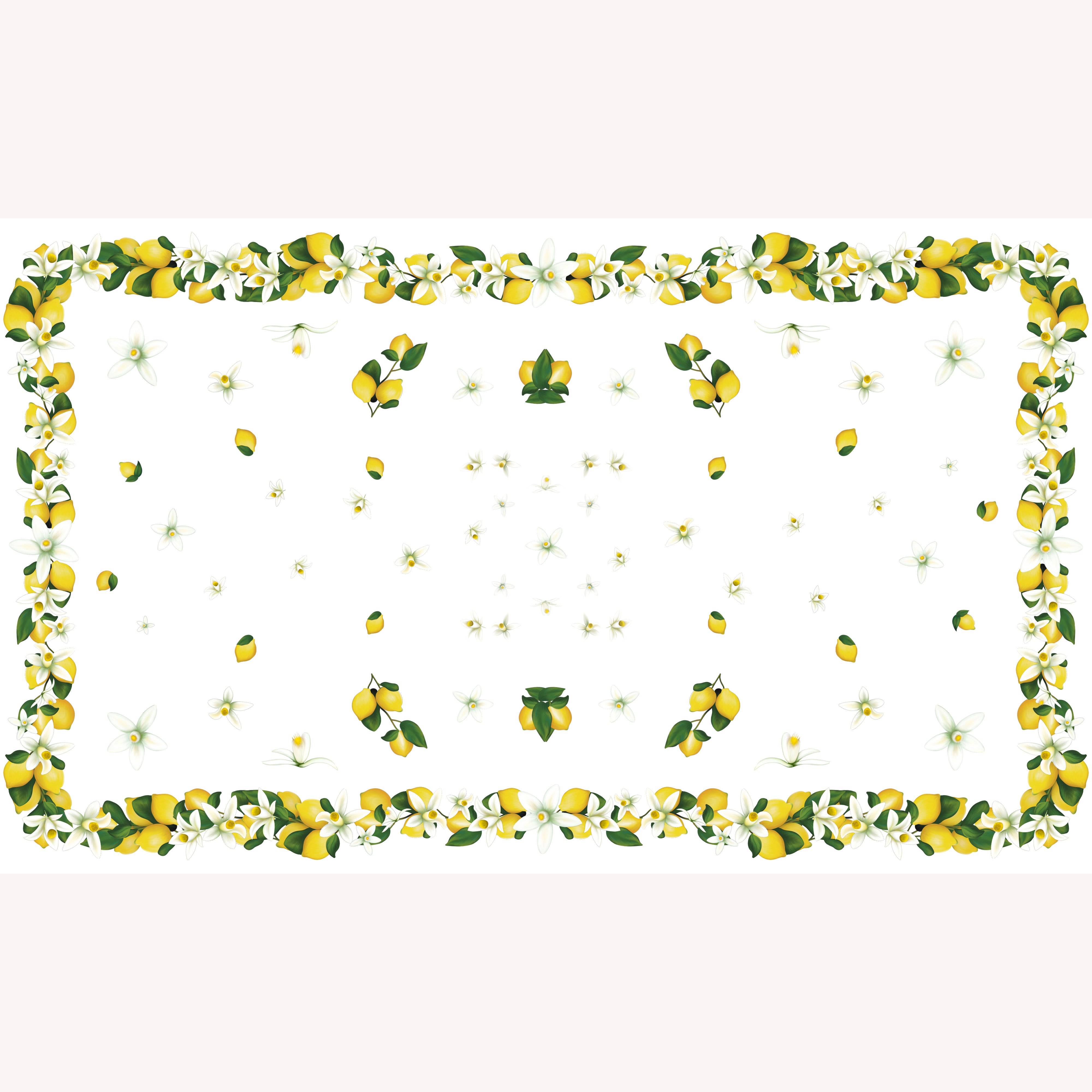 Capri Lemon 100% Cashmere Scarf in White