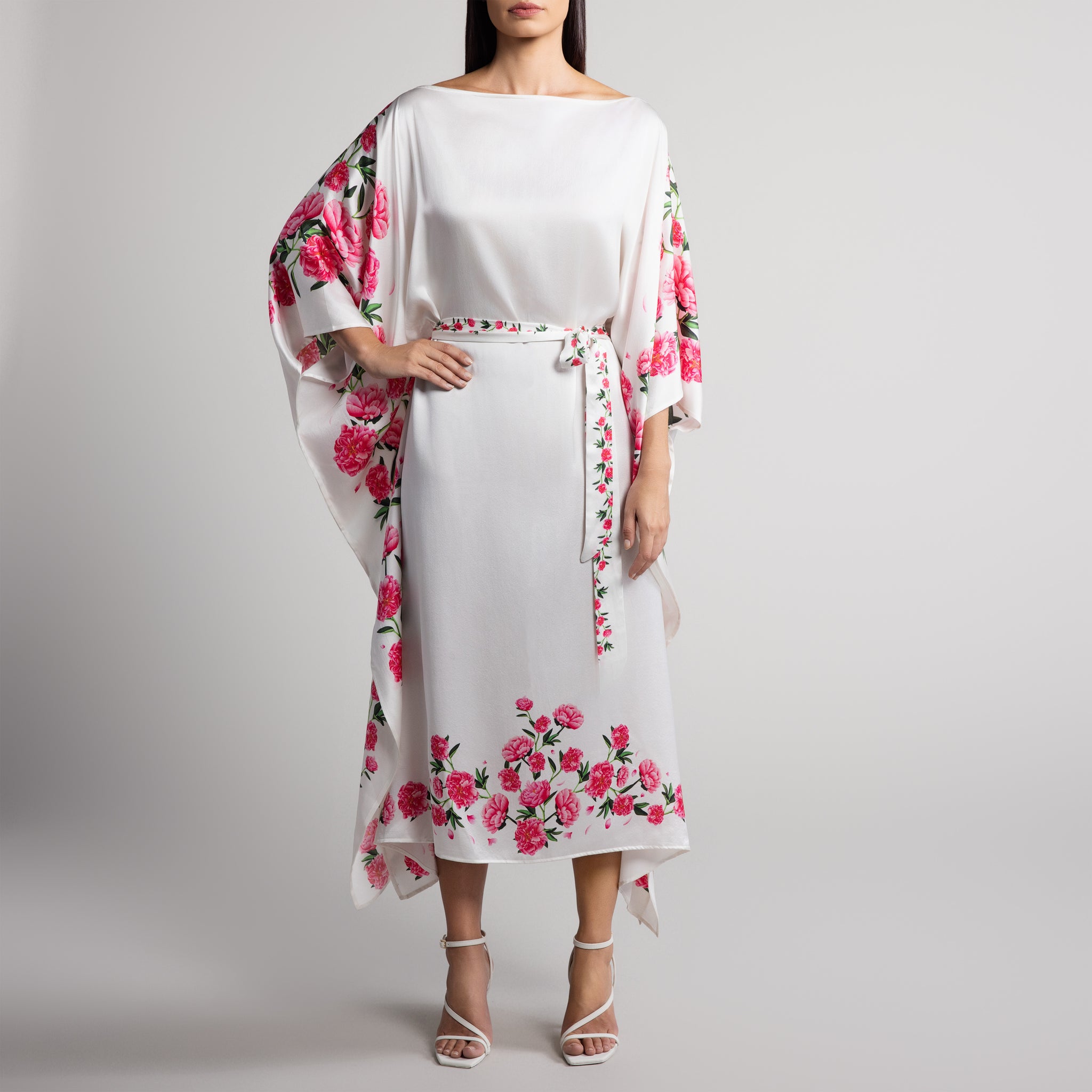 Enchanted Peony Satin Caftan main image 0
