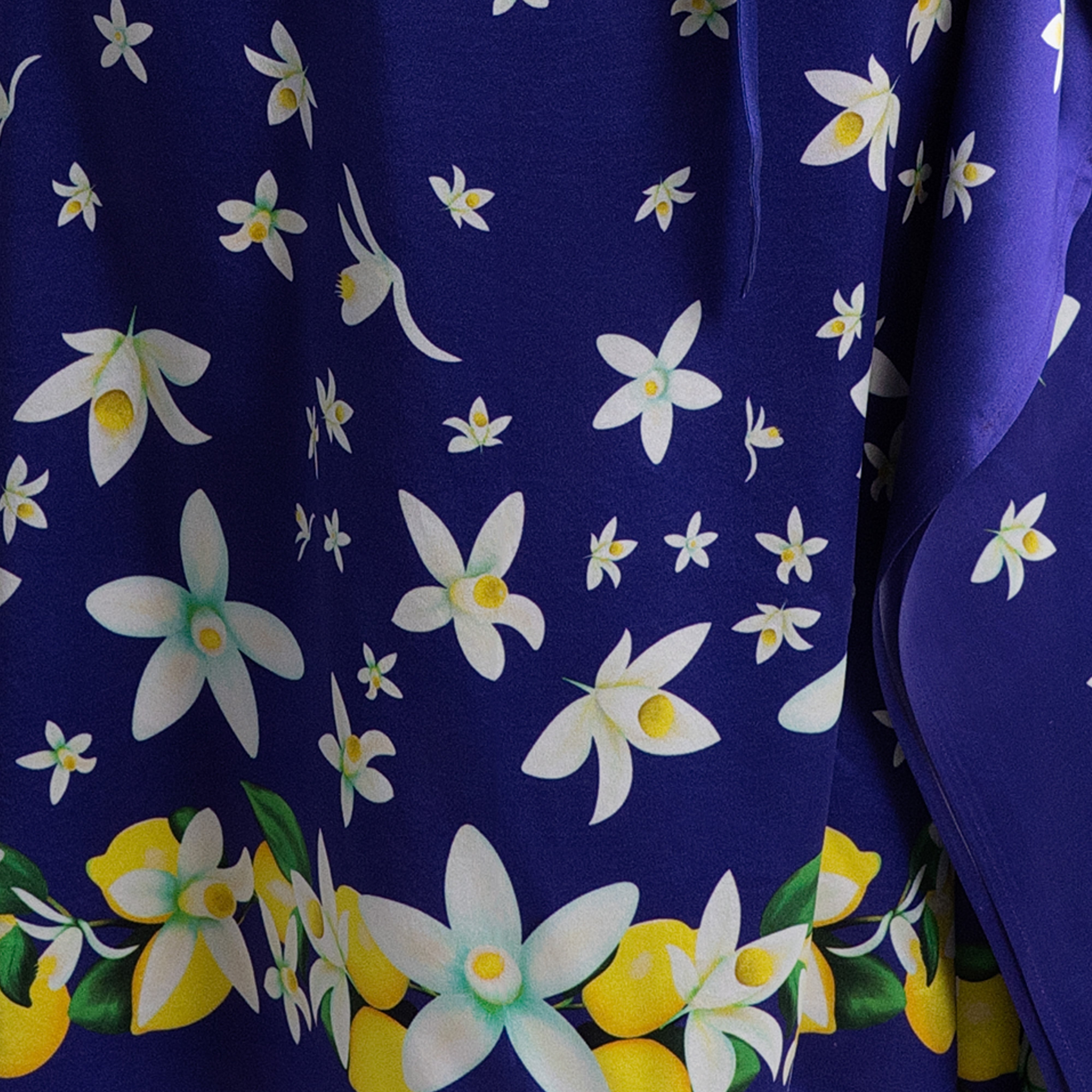 Capri Silk Caftan in Navy Blue