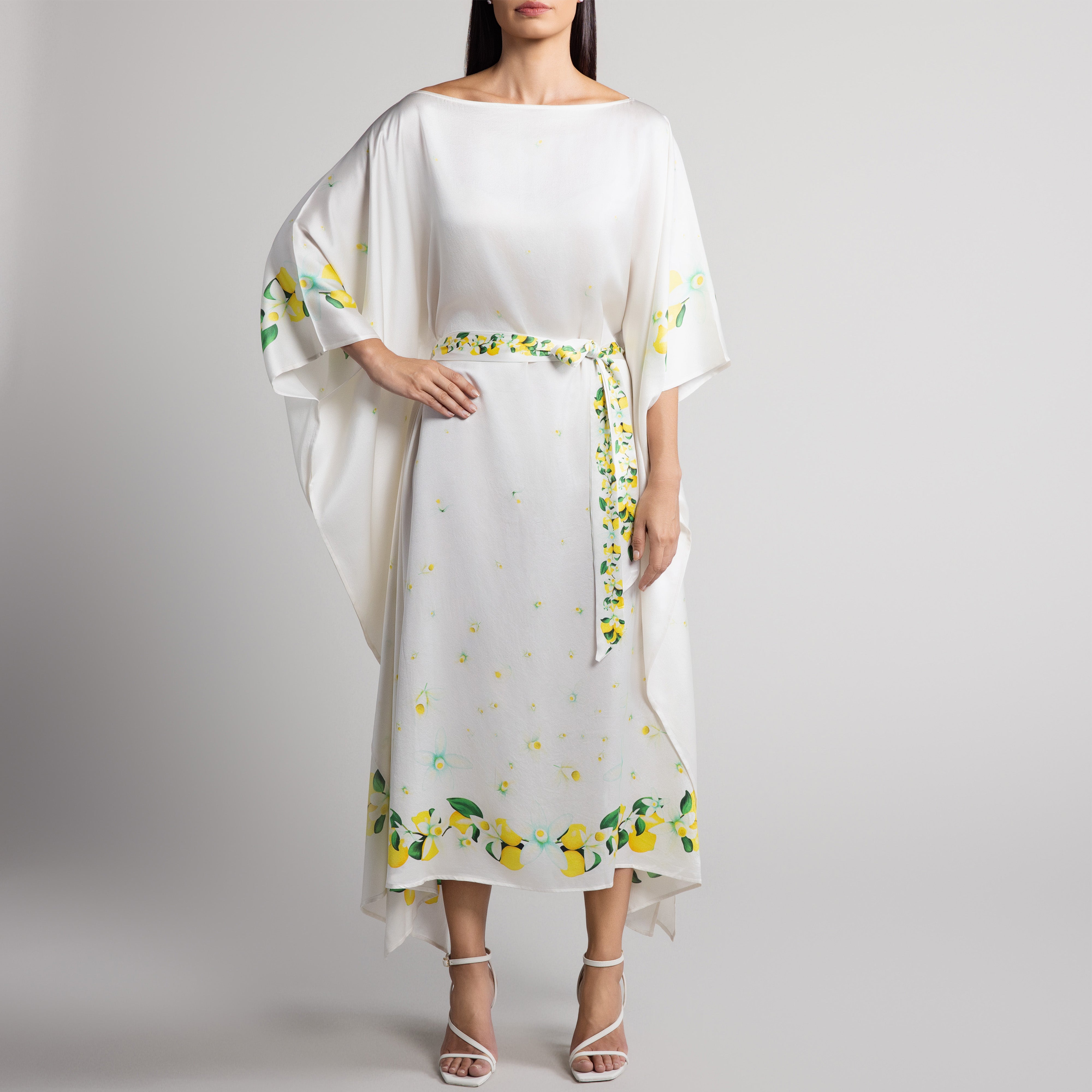 Capri Silk Caftan in White