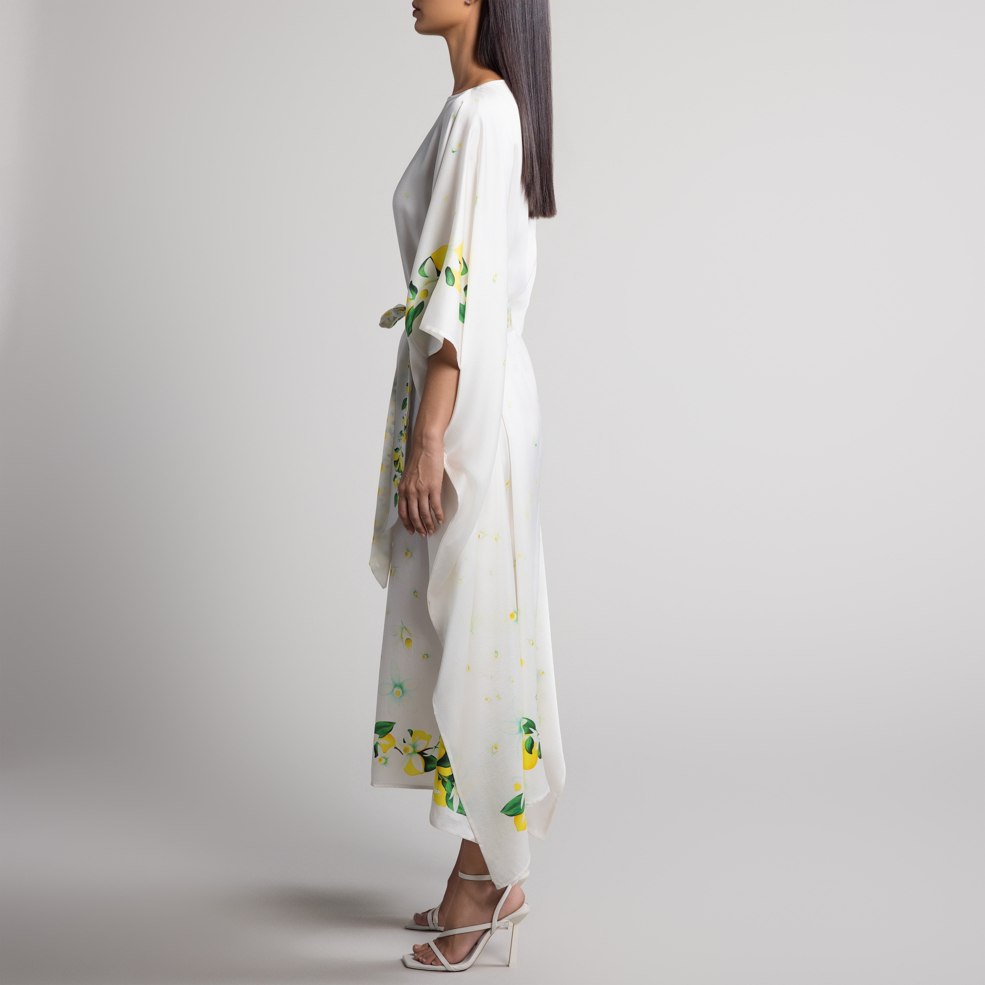 Capri Silk Caftan in White