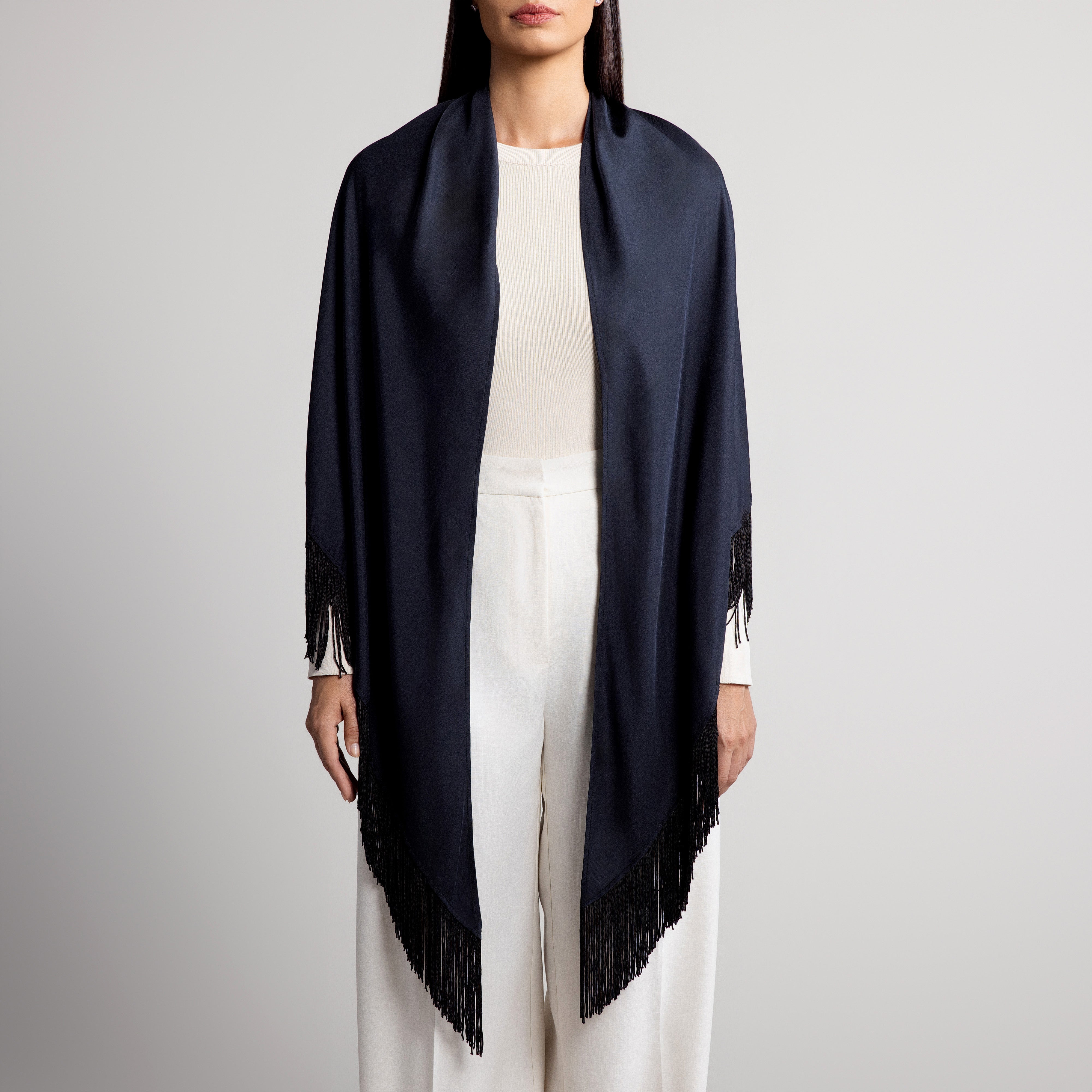100% Silk Shawl in Black