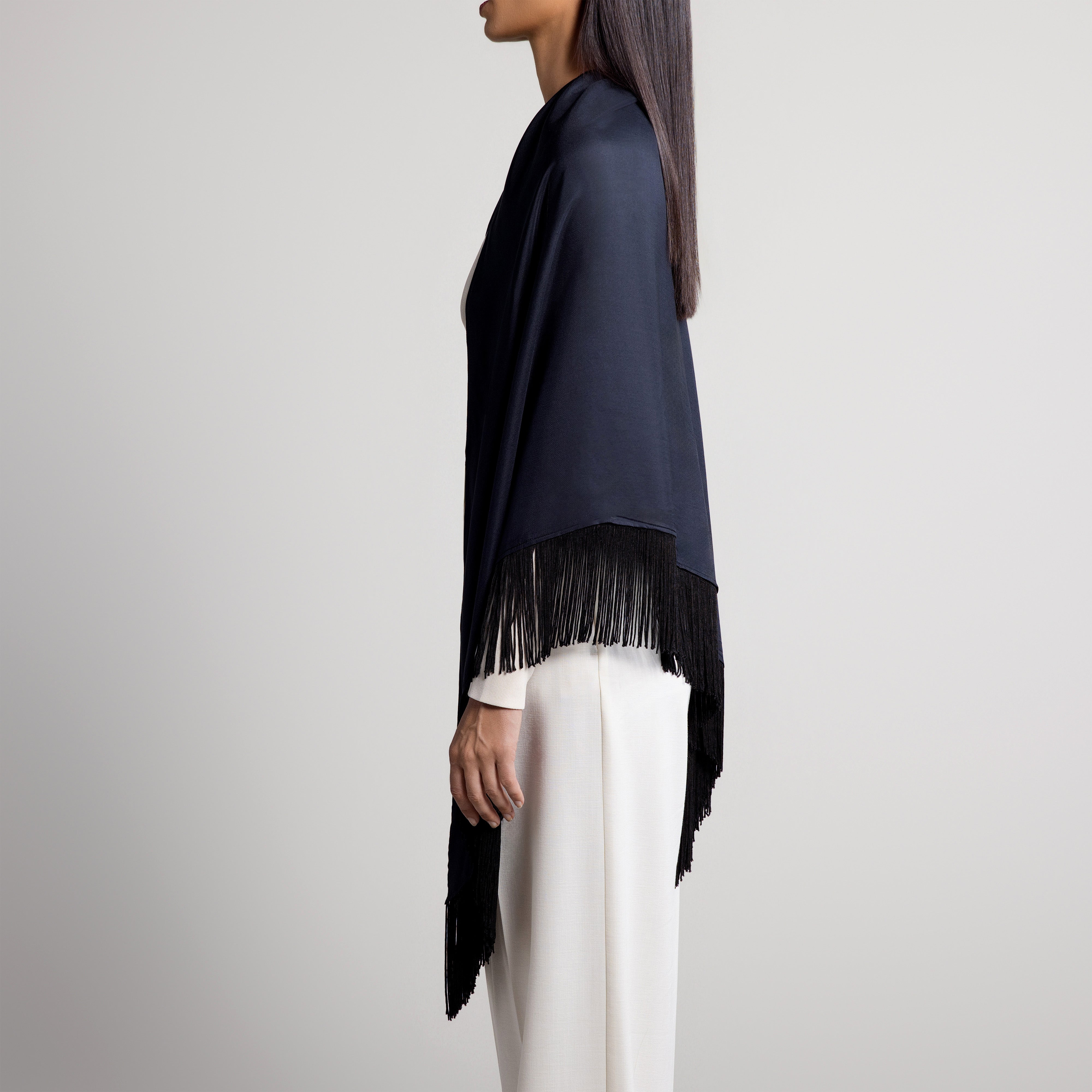 100% Silk Shawl in Black