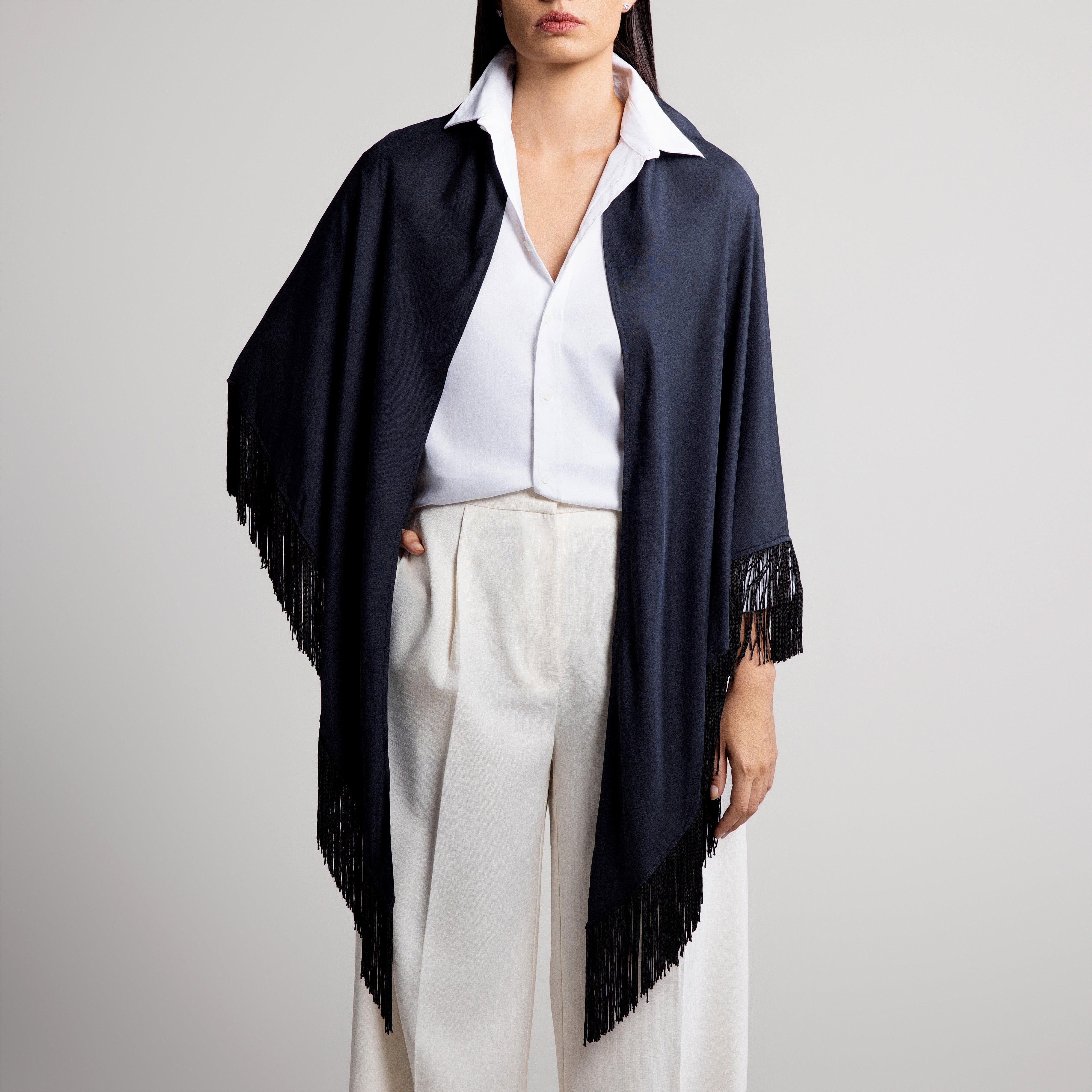 100% Silk Shawl in Black