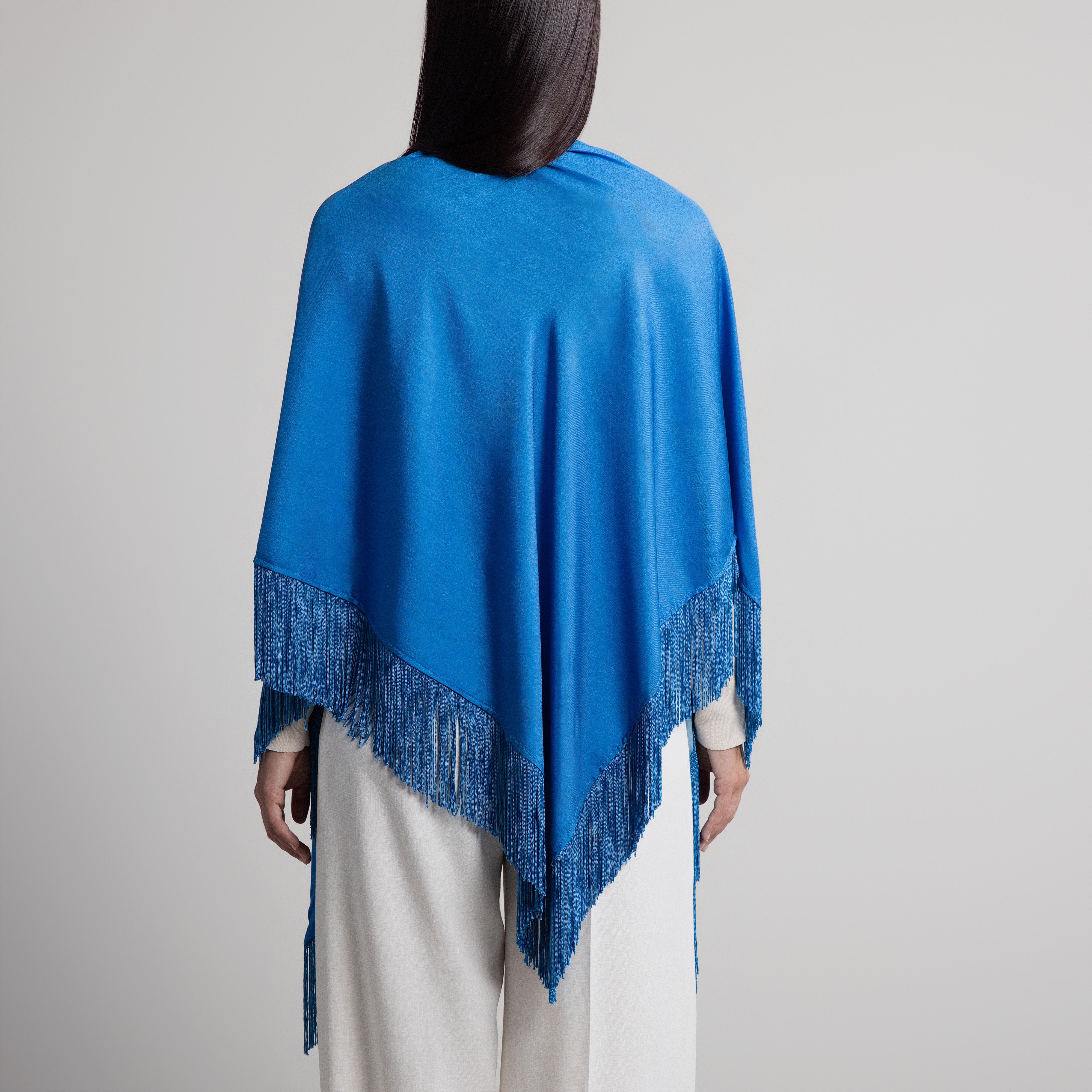 100% Silk Shawl in Capri Blue