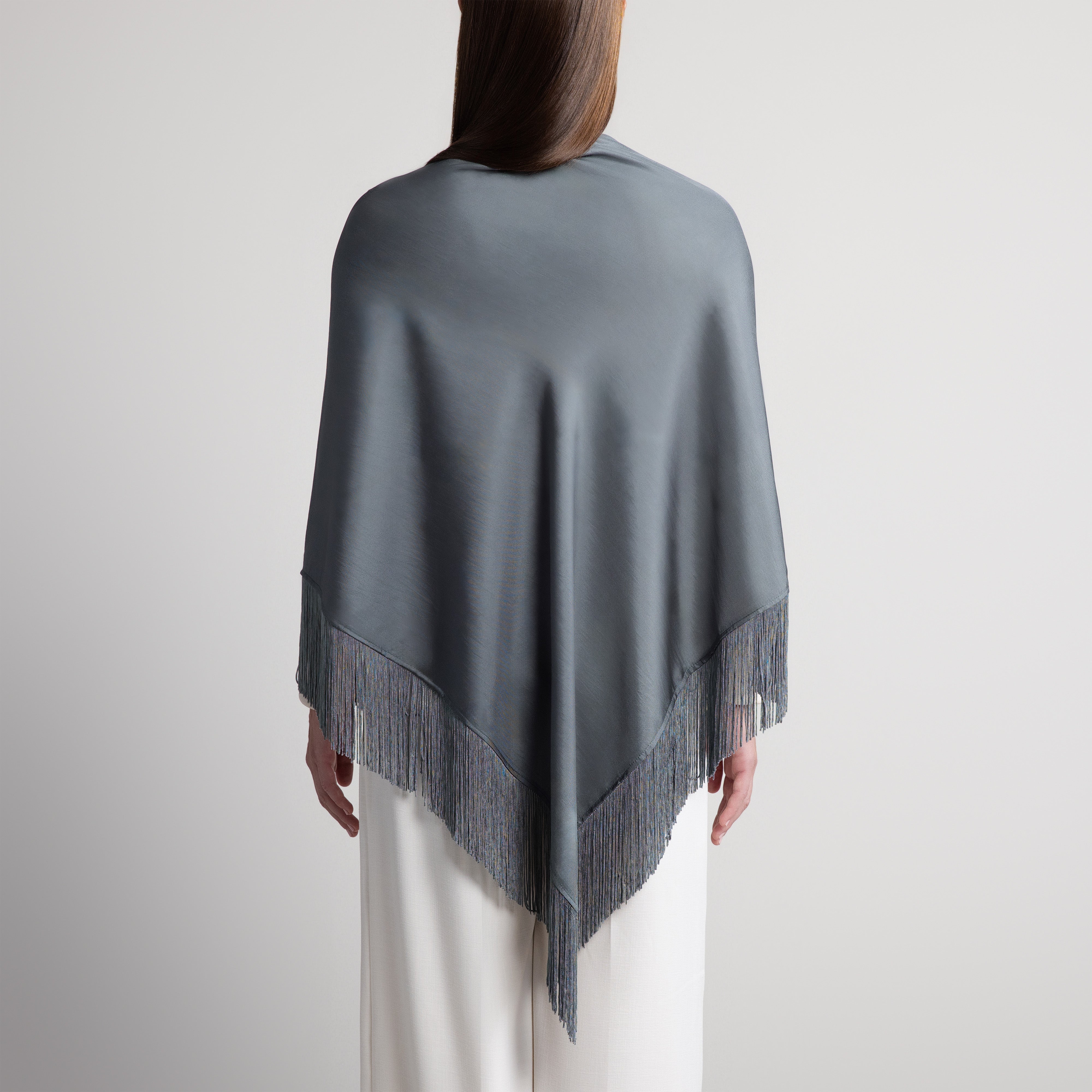 100% Silk Shawl in Charcoal