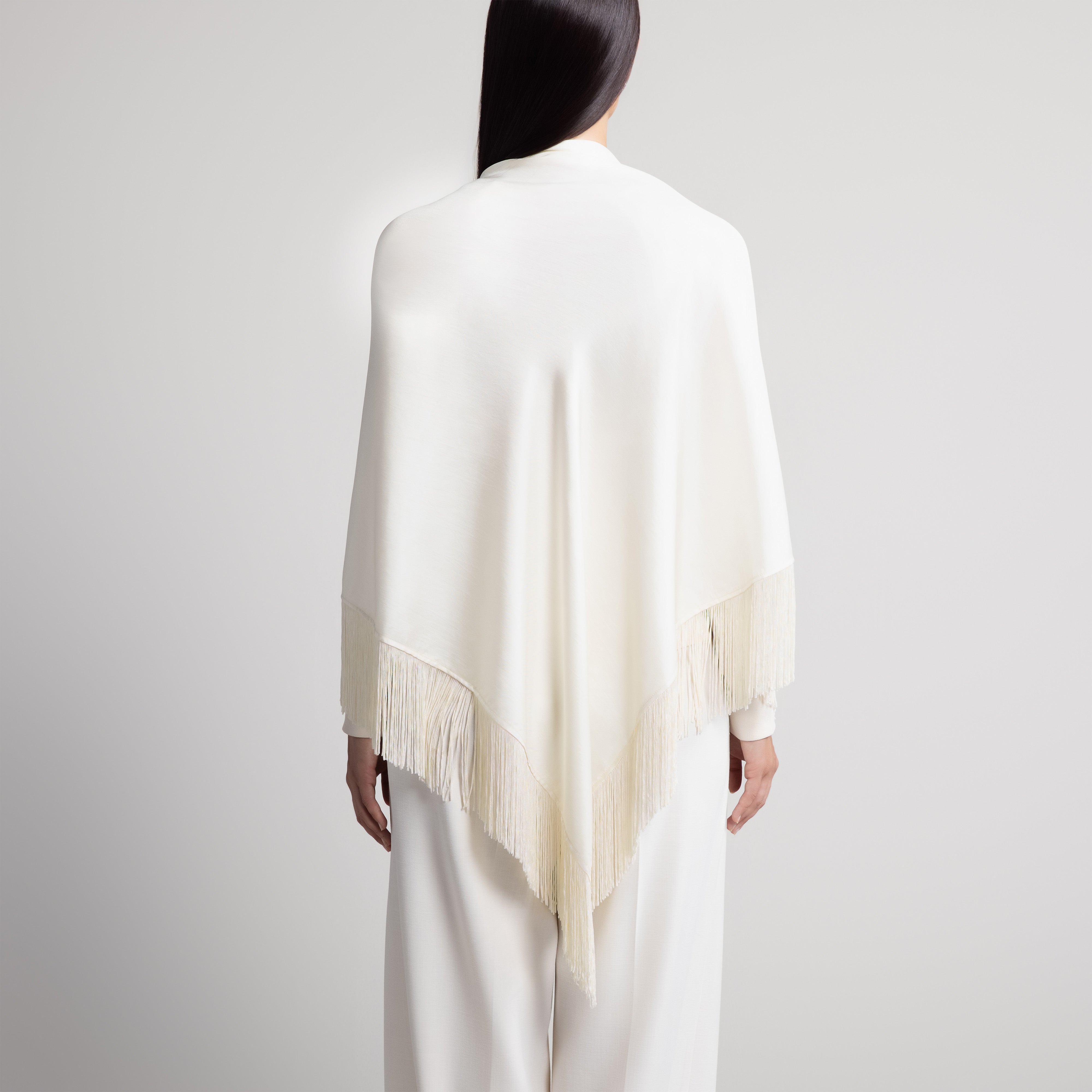100% Silk Shawl in Cream