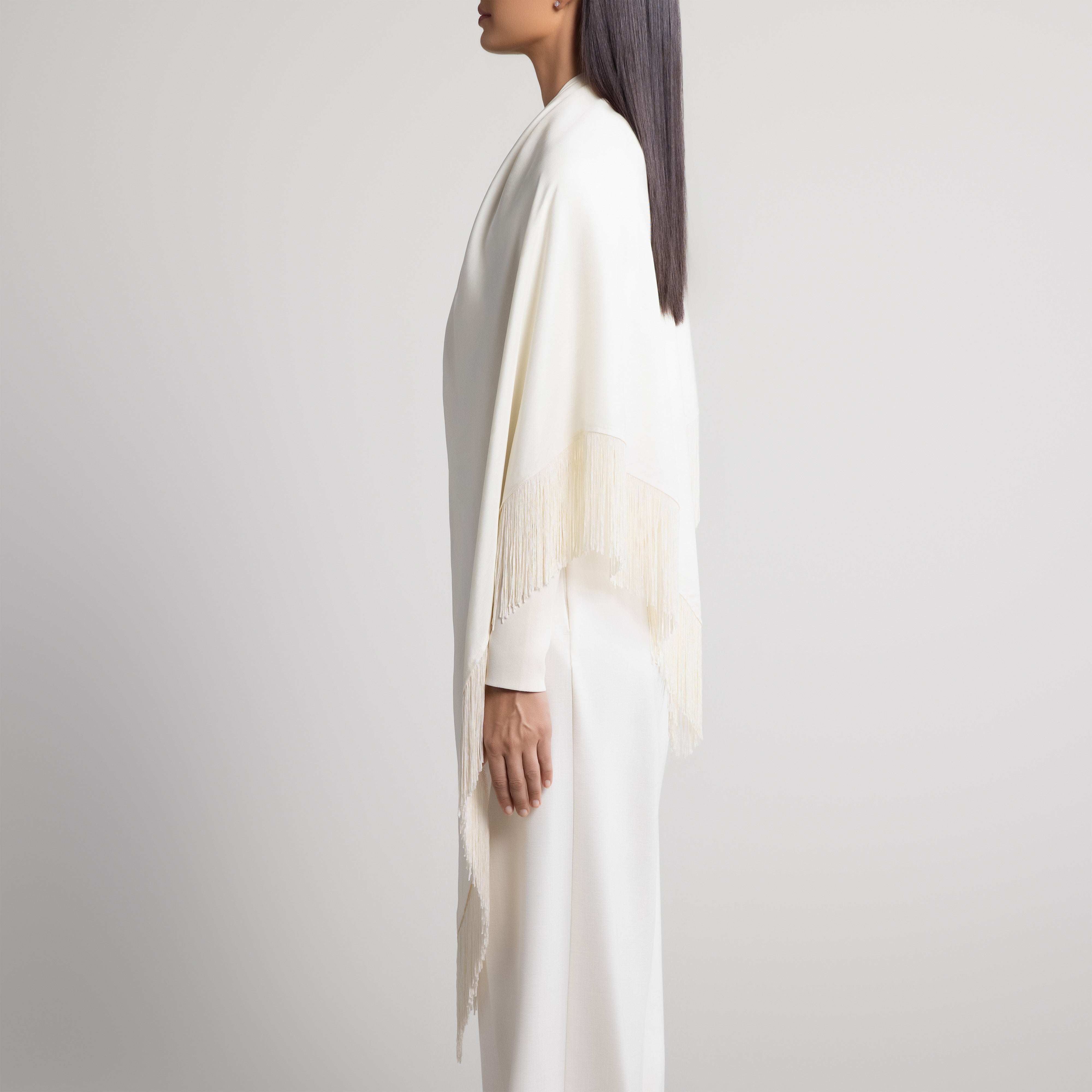 100% Silk Shawl in Cream