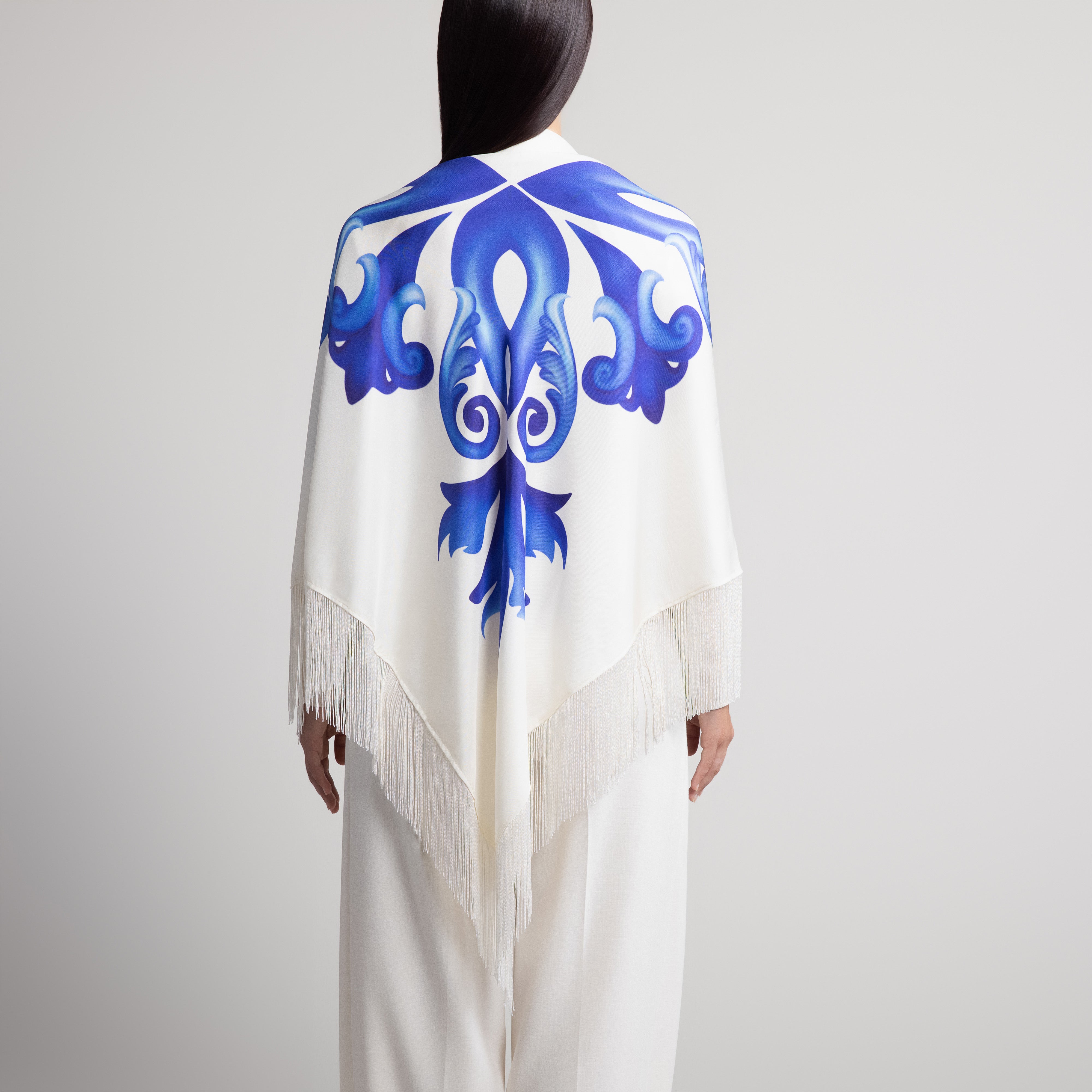 Porto Silk Shawl in White