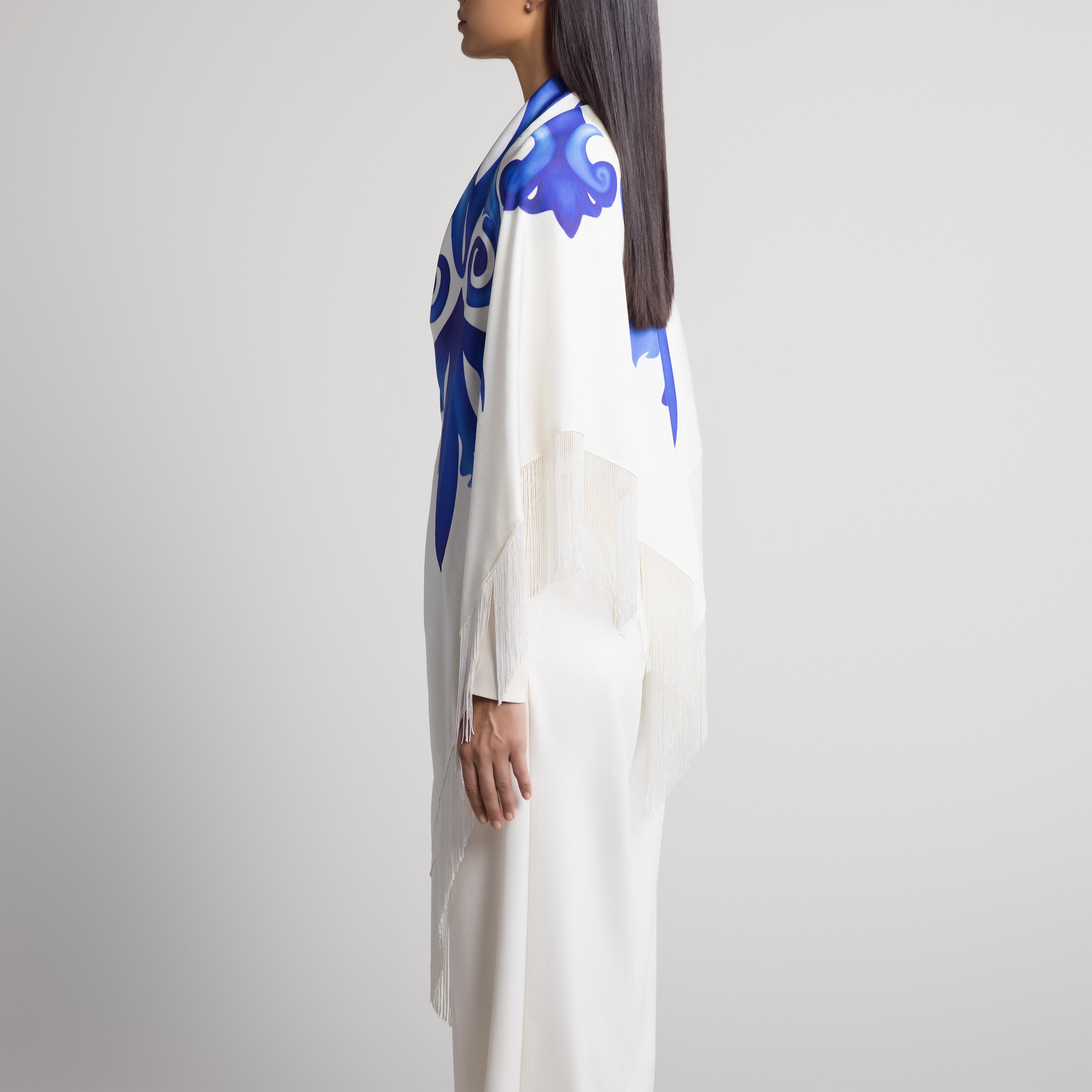 Porto Silk Shawl in White