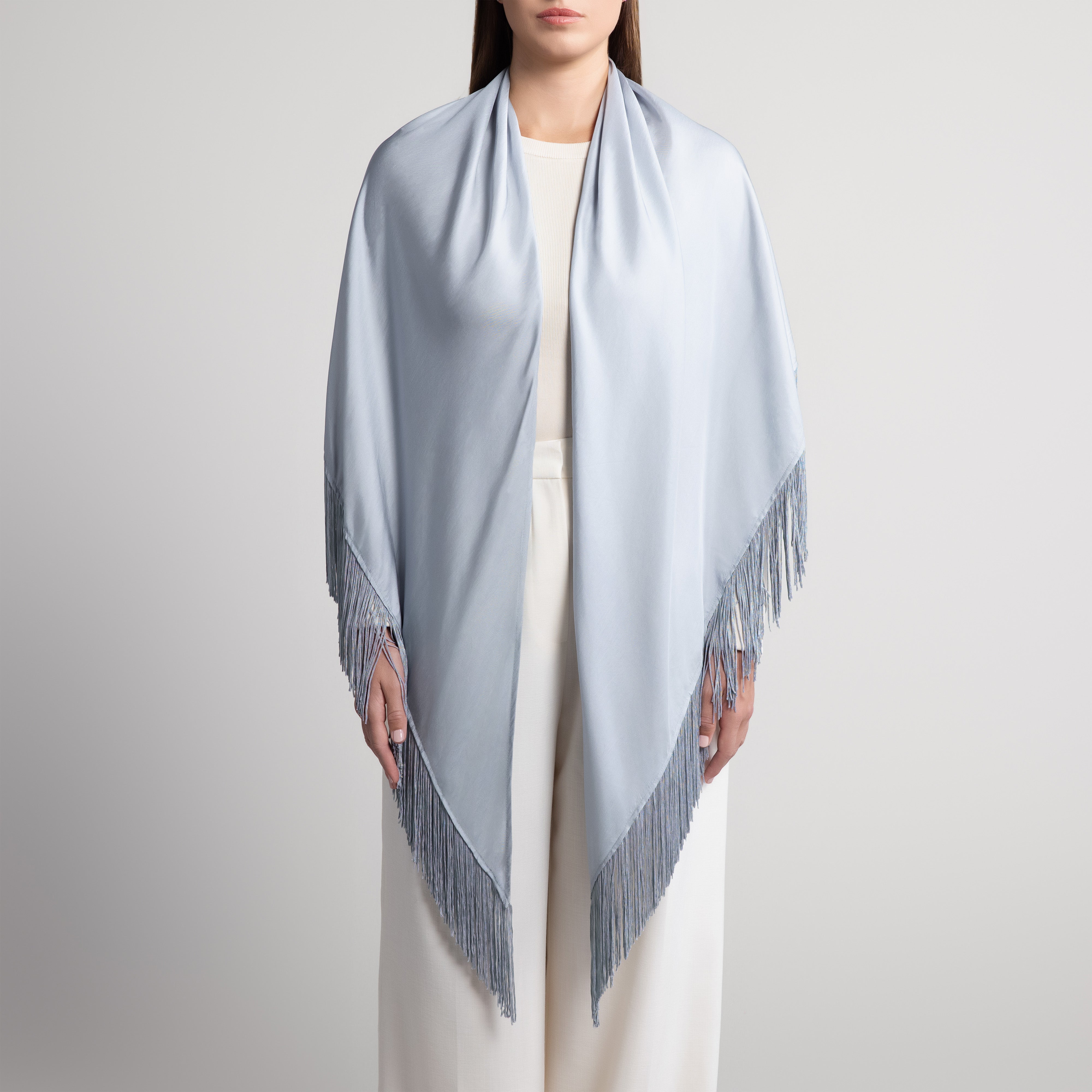 100% Silk Shawl in Dove Grey